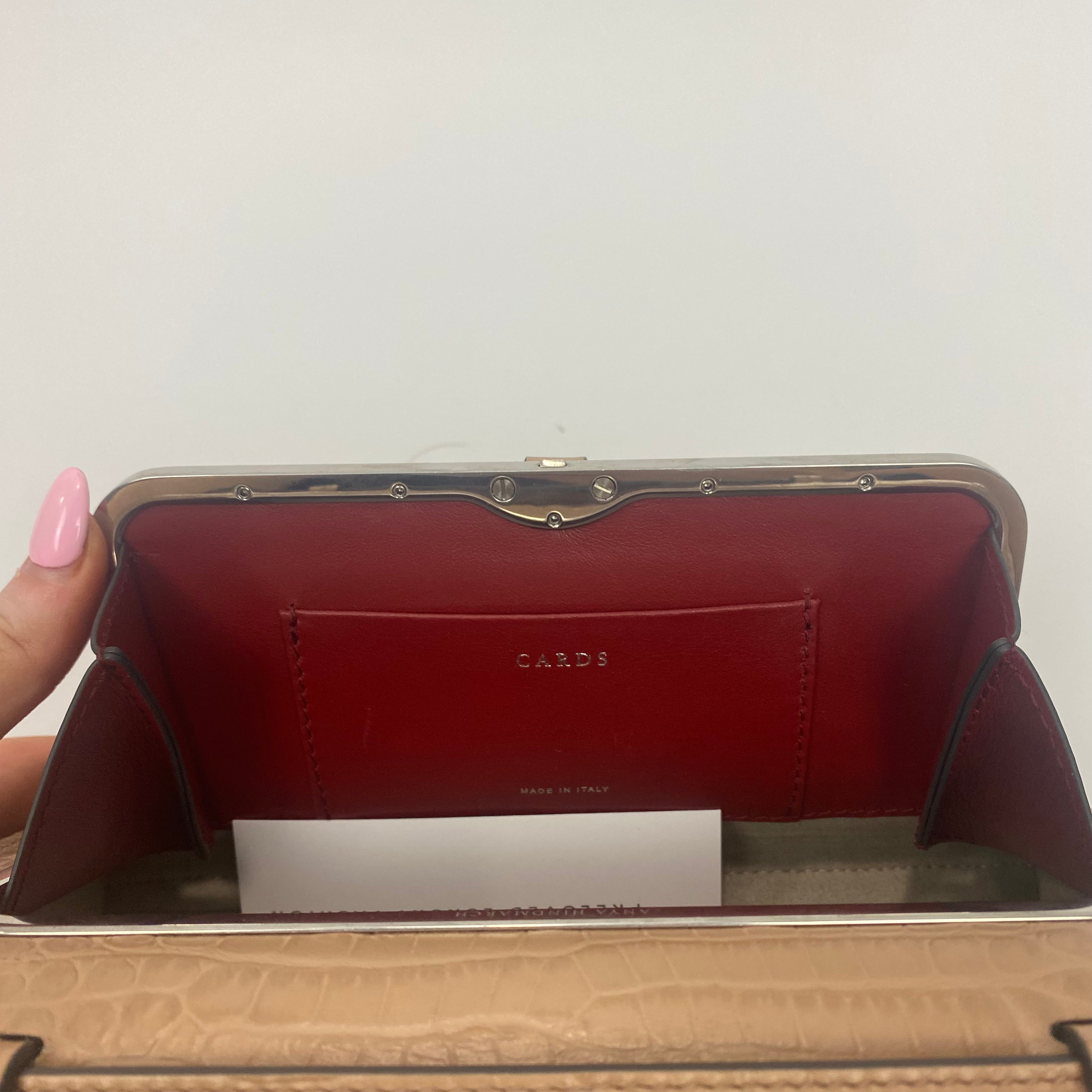 Anya Hindmarch Nude Leather Postbox Clutch/Shoulder Bag