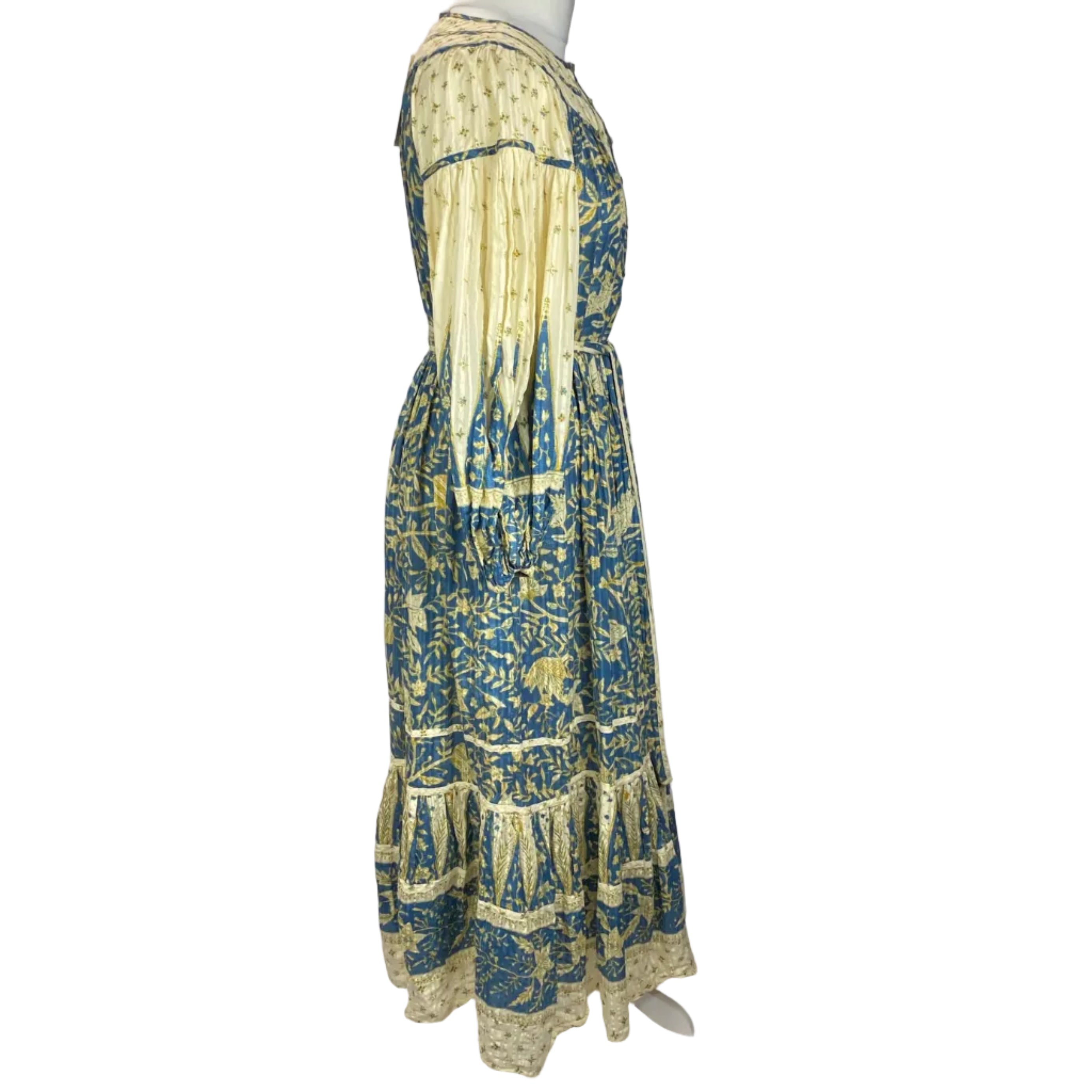Ulla Johnson £510 Buttermilk & Blue Floral Print Belted Dress XS