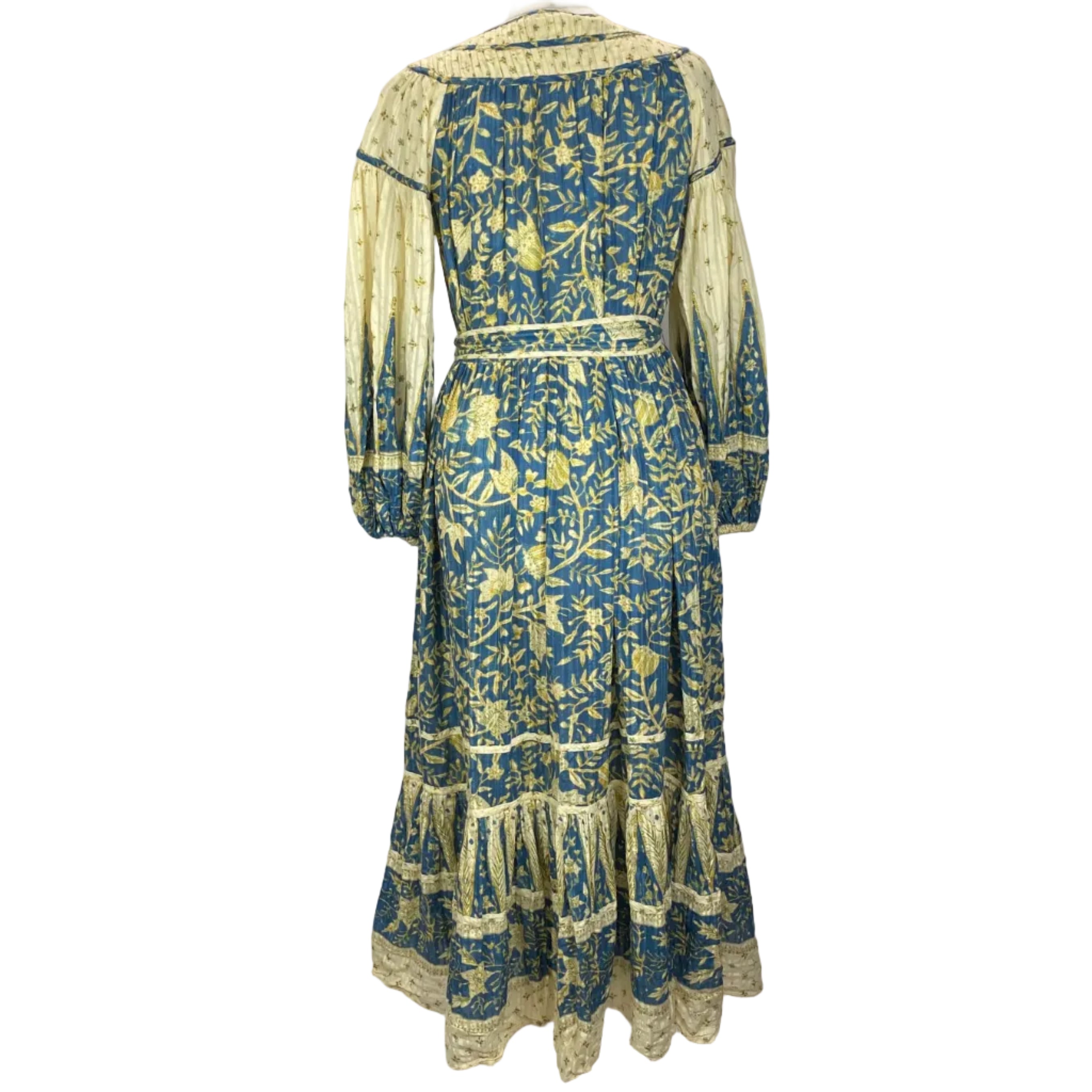 Ulla Johnson £510 Buttermilk & Blue Floral Print Belted Dress XS