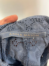 Anna Mason Cornflower Broderie Anglais Maxi Dress S