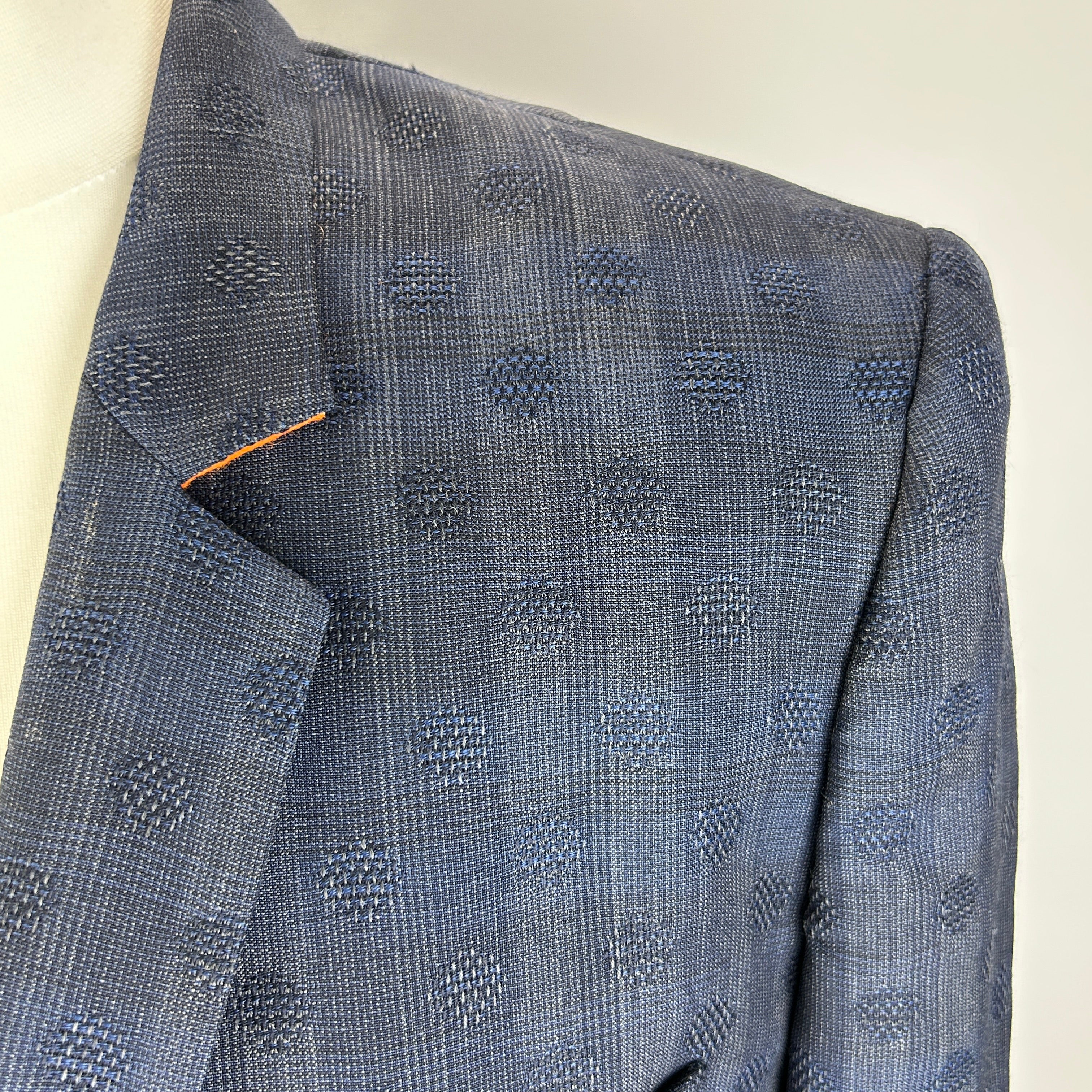 Paul Smith Baby Navy Jacquard Wool Blazer L