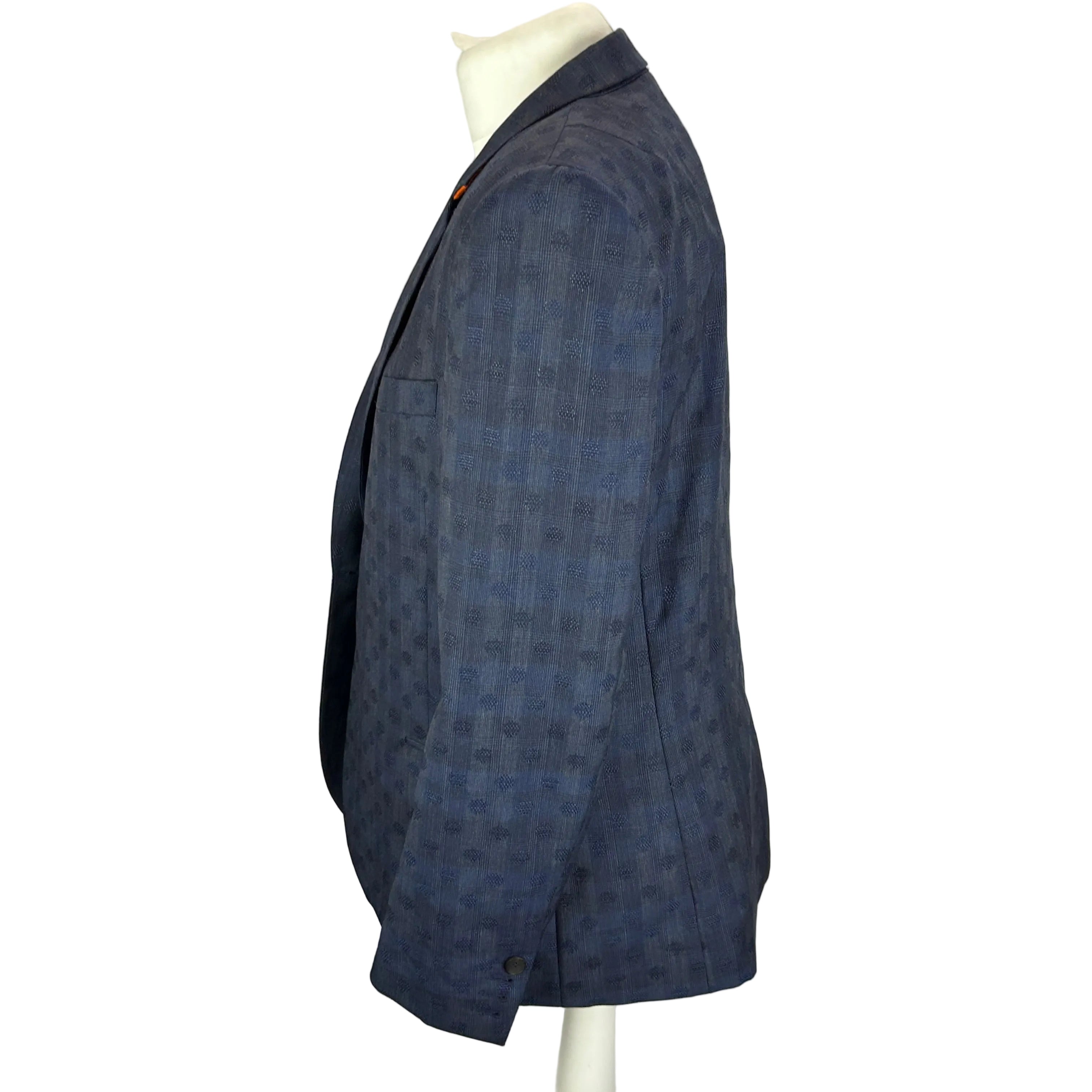 Paul Smith Baby Navy Jacquard Wool Blazer L