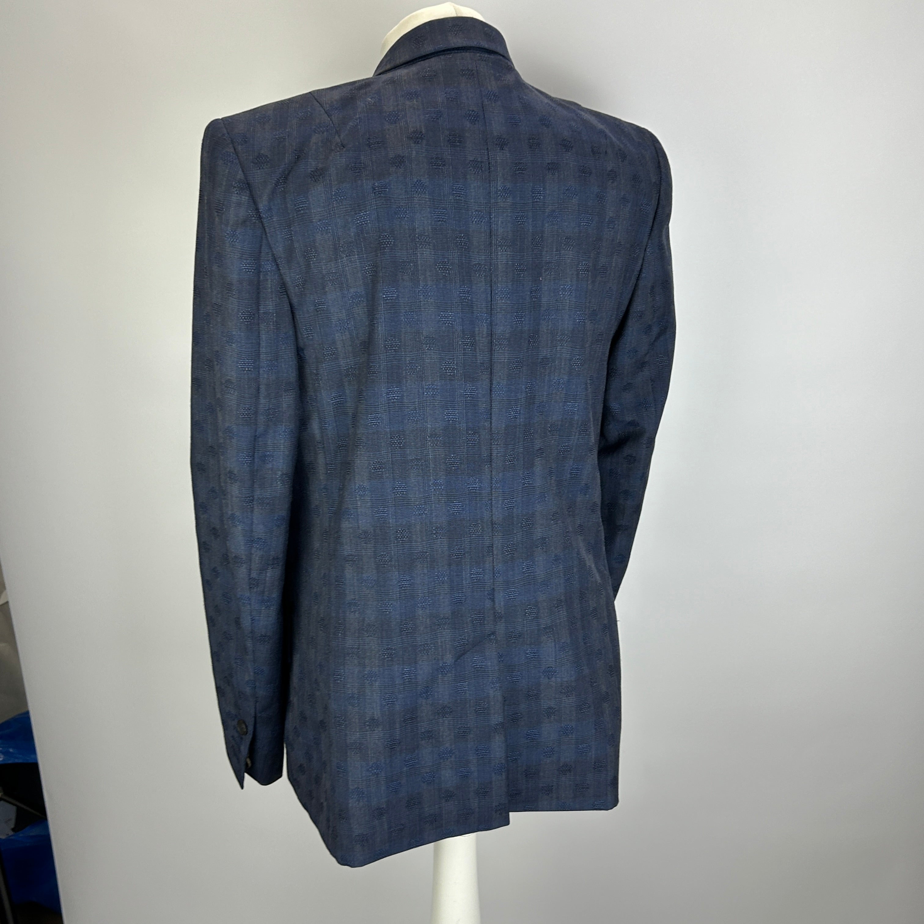 Paul Smith Baby Navy Jacquard Wool Blazer L