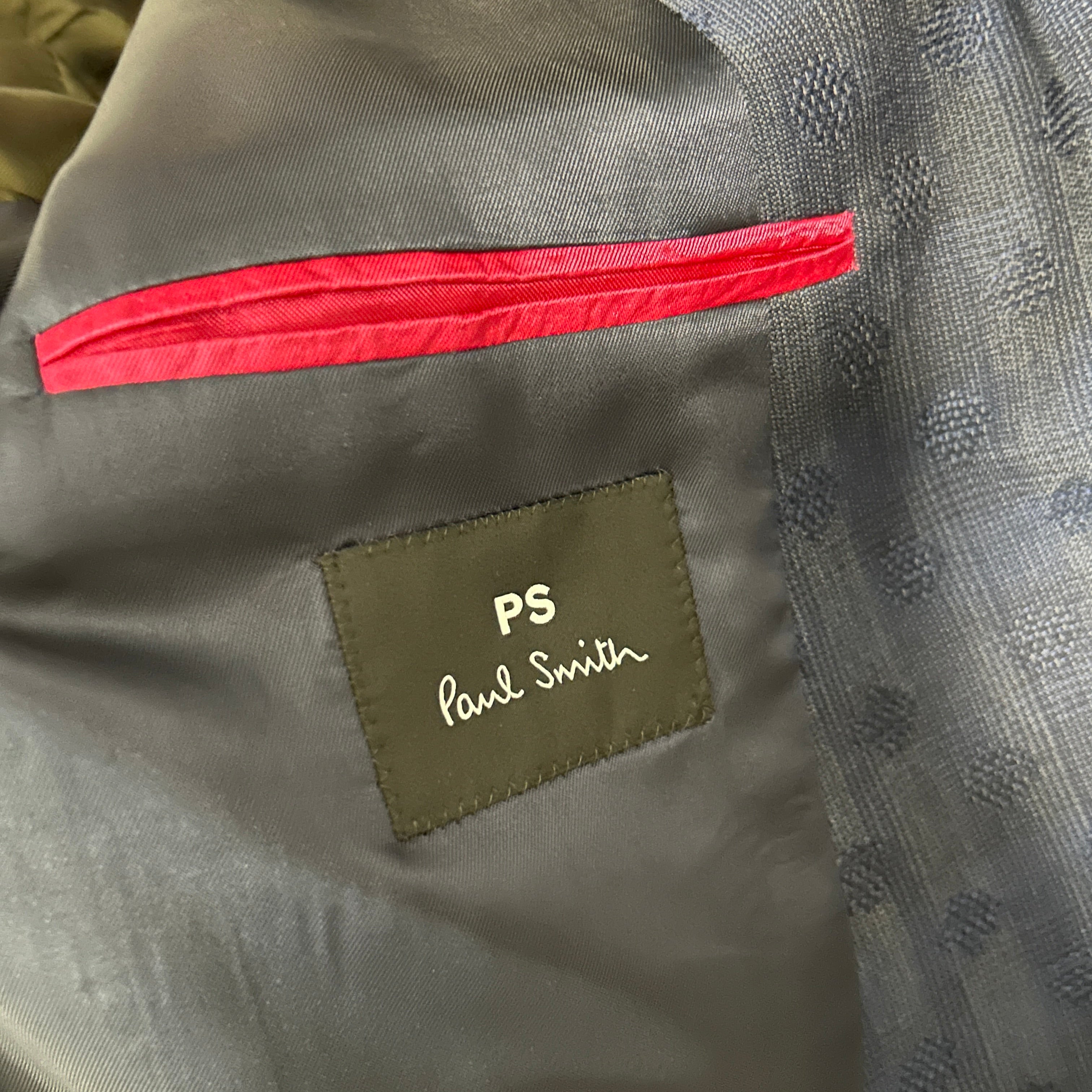 Paul Smith Baby Navy Jacquard Wool Blazer L