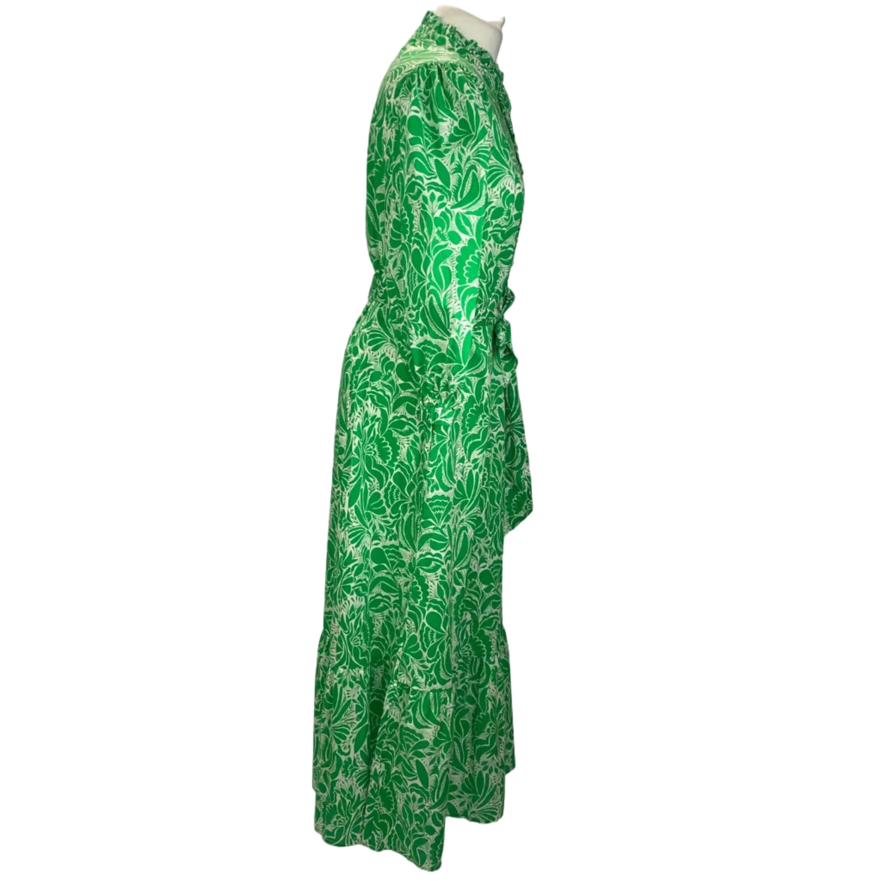 Dea Kudibal £389 Emerald Print Cotton Maxi Dress L