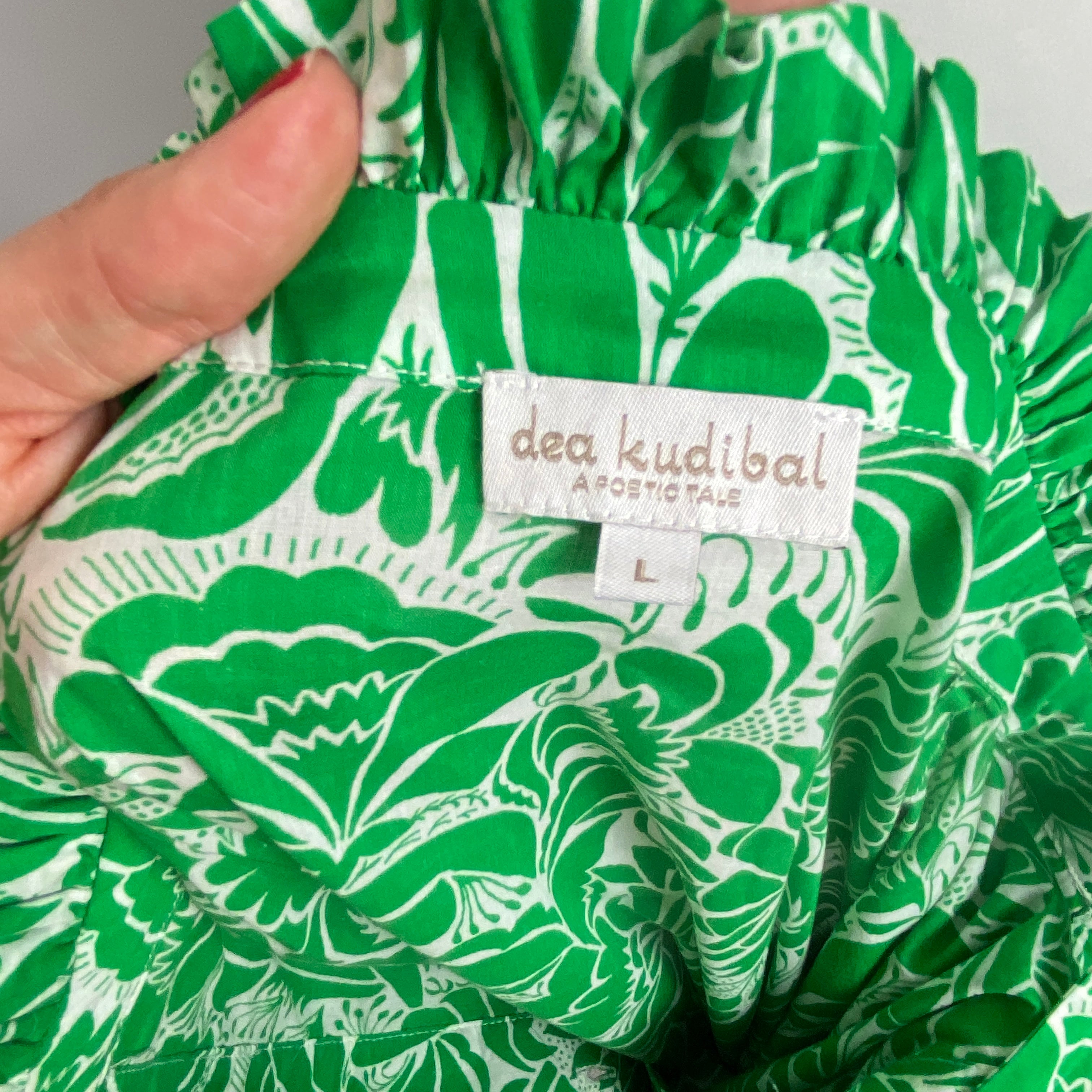 Dea Kudibal £389 Emerald Print Cotton Maxi Dress L