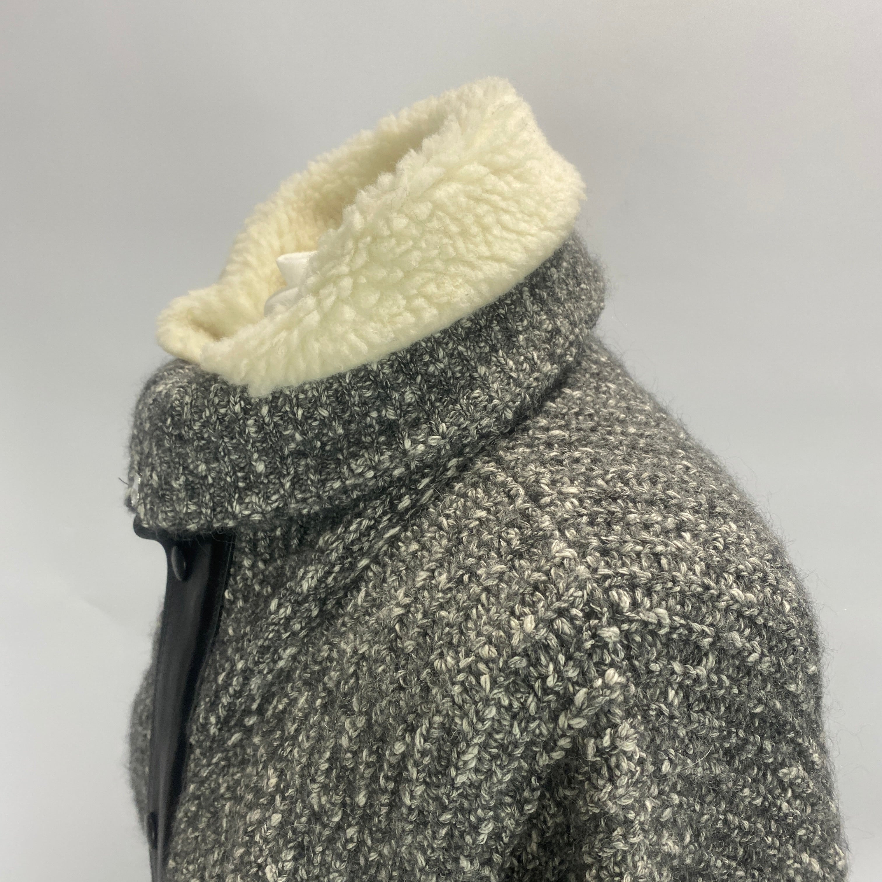 Isabel Marant Monochrome Lindley Leather Trimmed Knit Jacket M/L