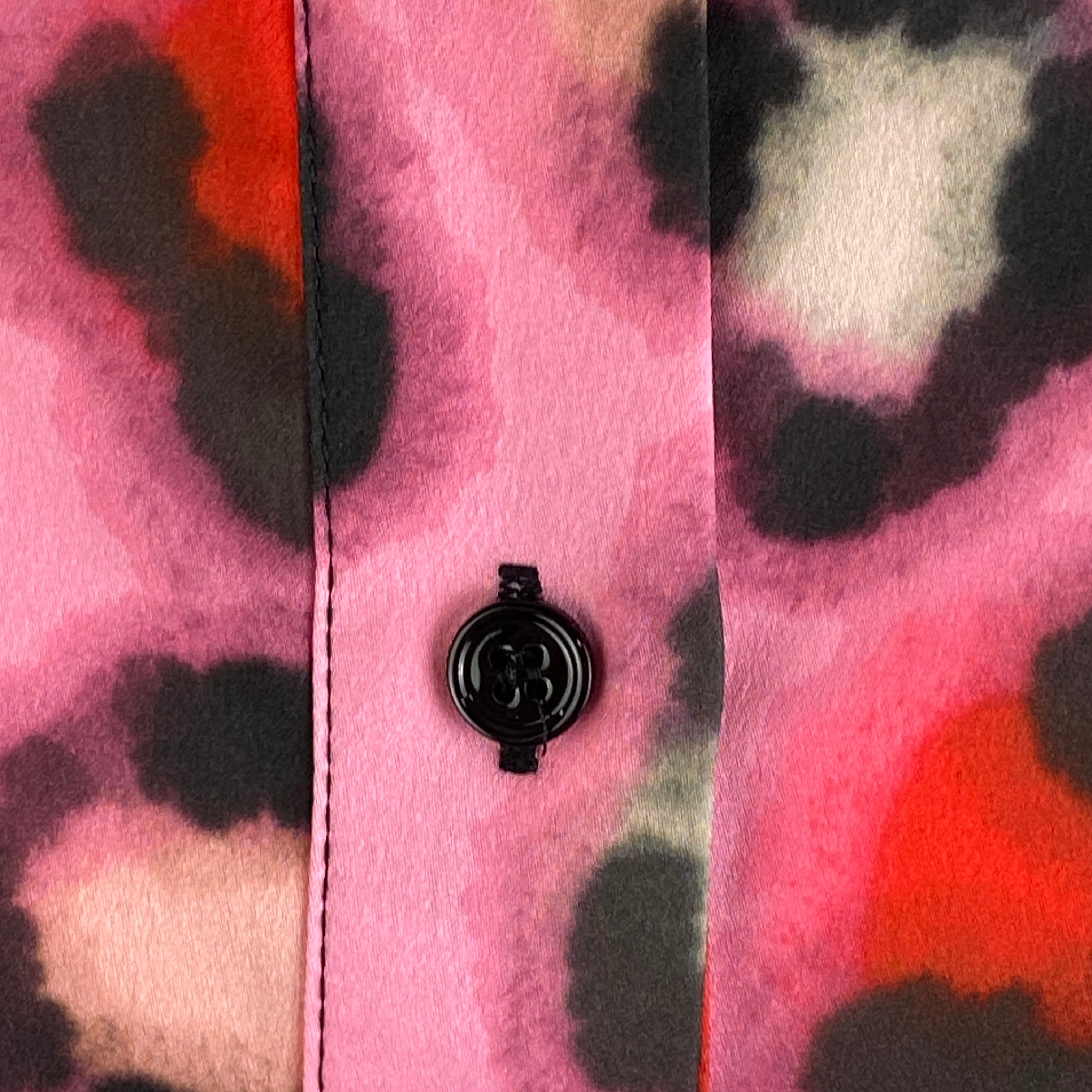 Essentiel Antwerp New £240 Pink Satin Leopard Shirtdress XL