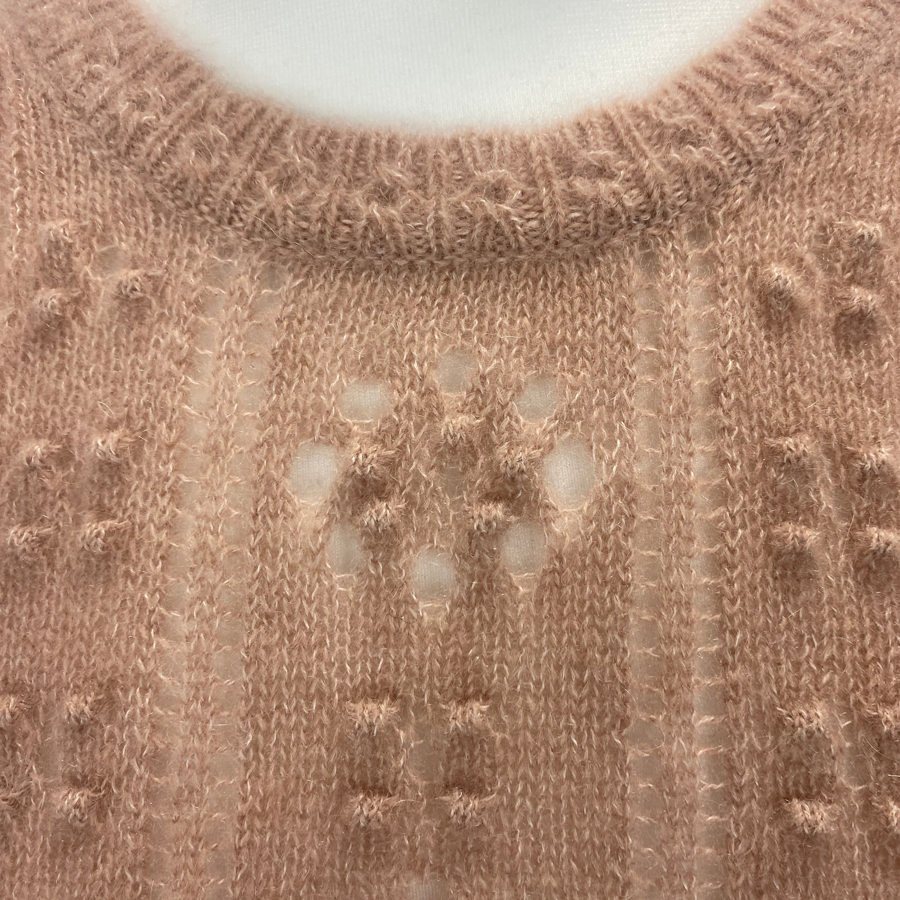 Doen New £311 Powder Pink Alpaca Lace Knit Sweater M