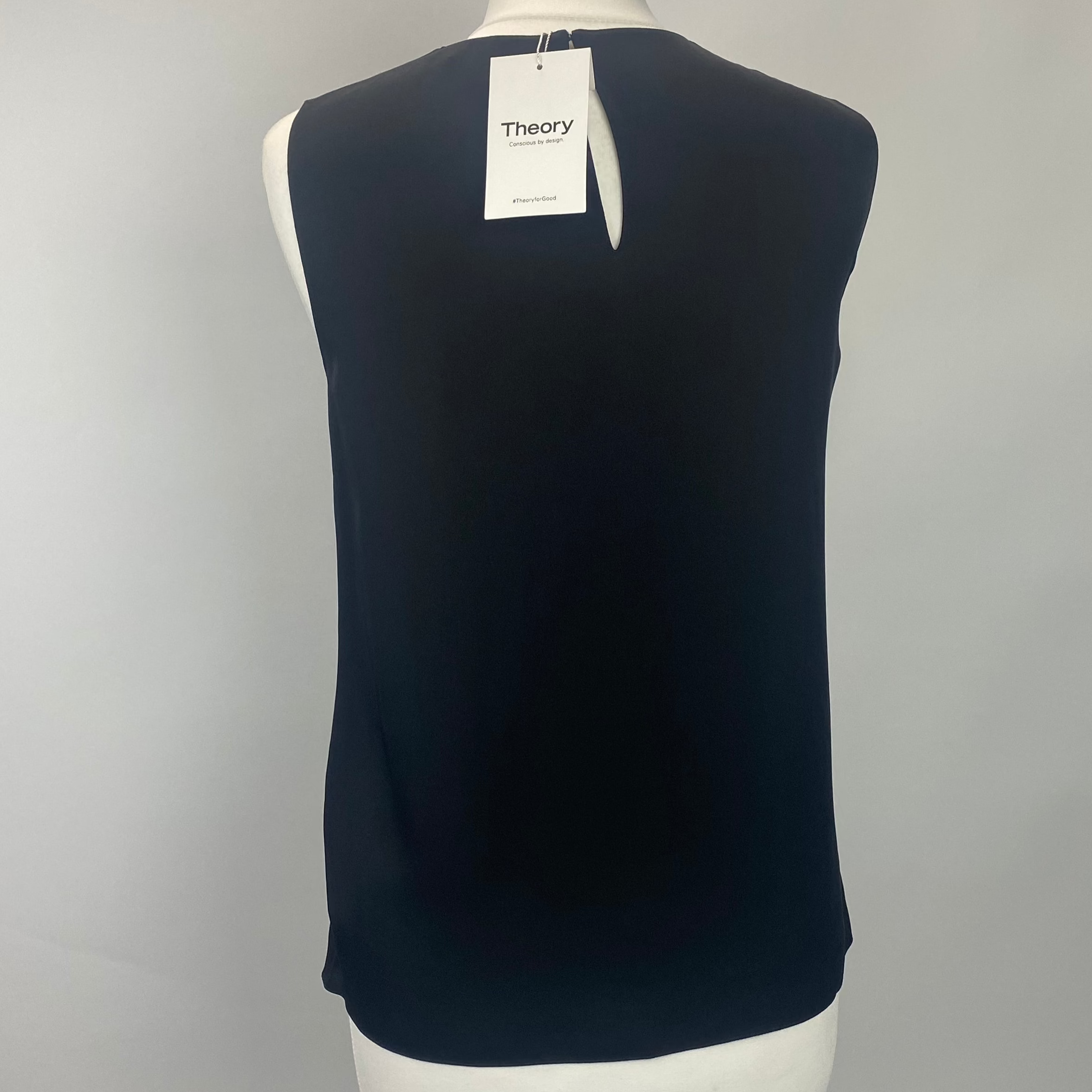 Theory New Black Silk Sleeveless Top XS