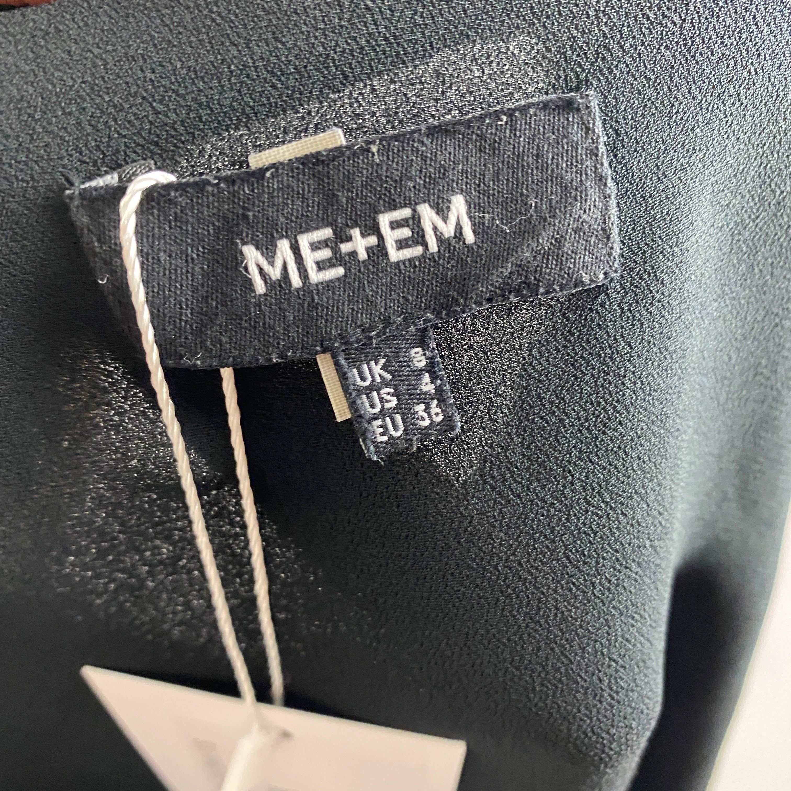 Me&Em Black Silk Slim Fit Shirt XS
