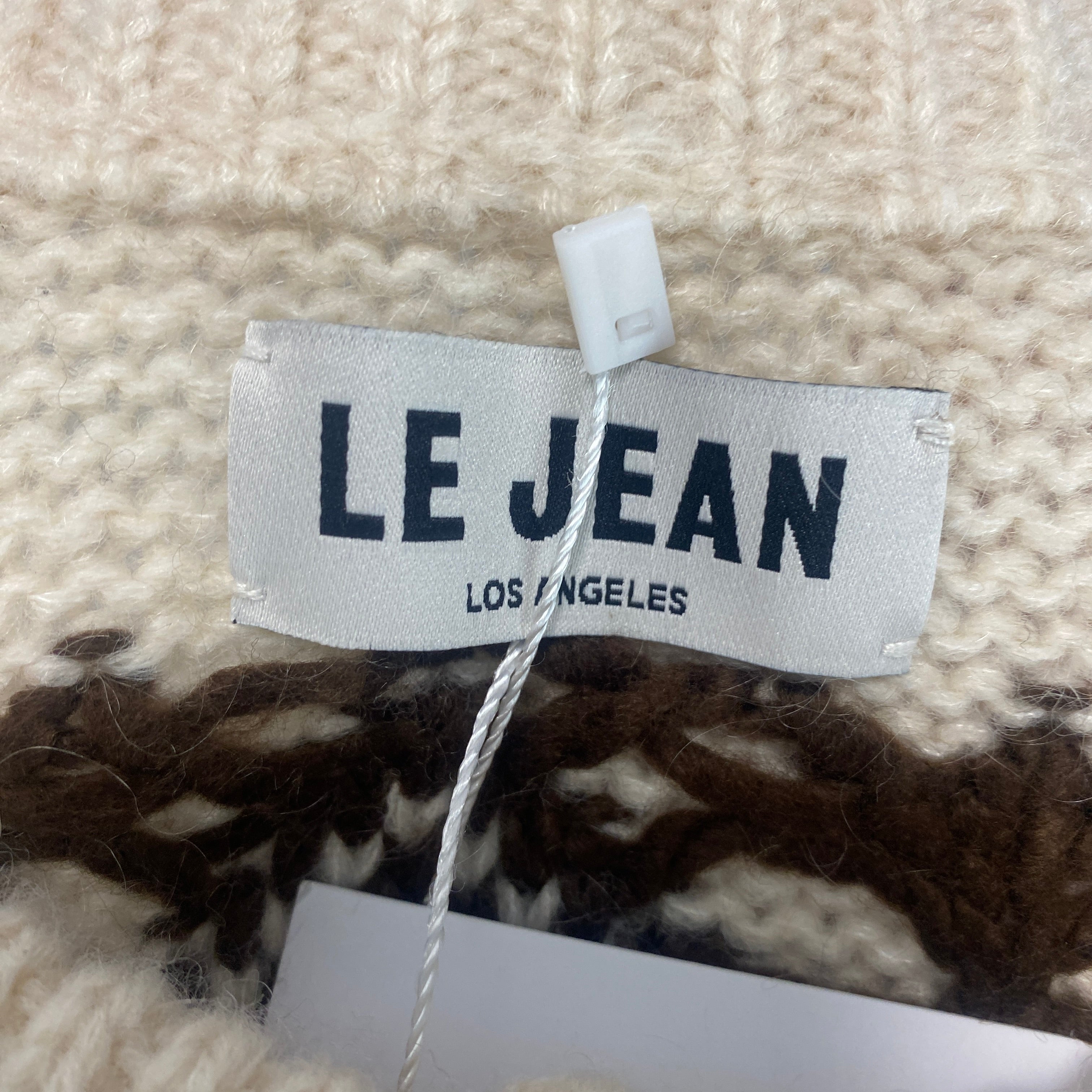 Le Jean New £192 Ecru & Brown Fairisle Knit Vest M/L/XL