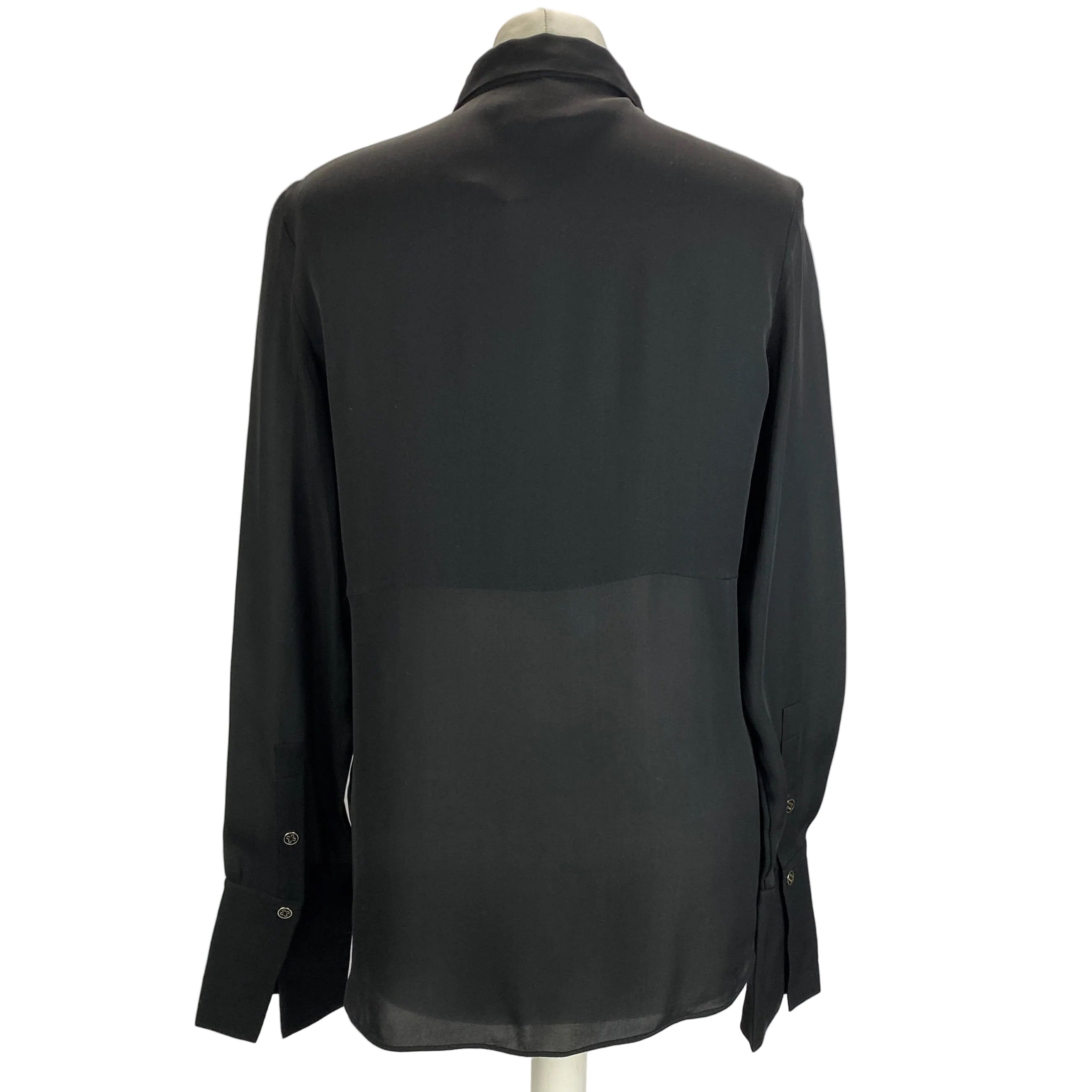 Me&Em Black Silk Slim Fit Shirt XS