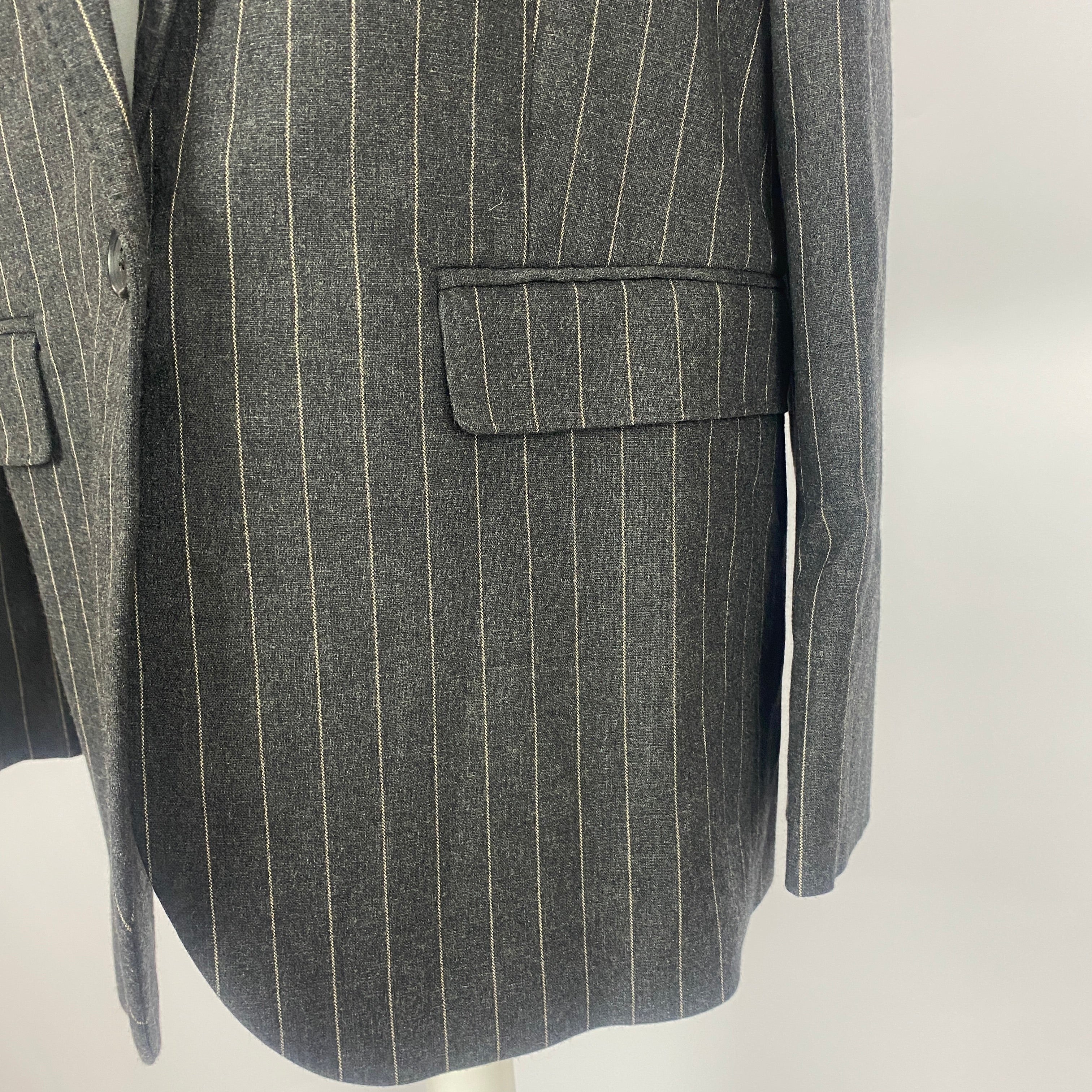 Me&Em New £350 Grey Pinstripe Sharp Shoulder Blazer M