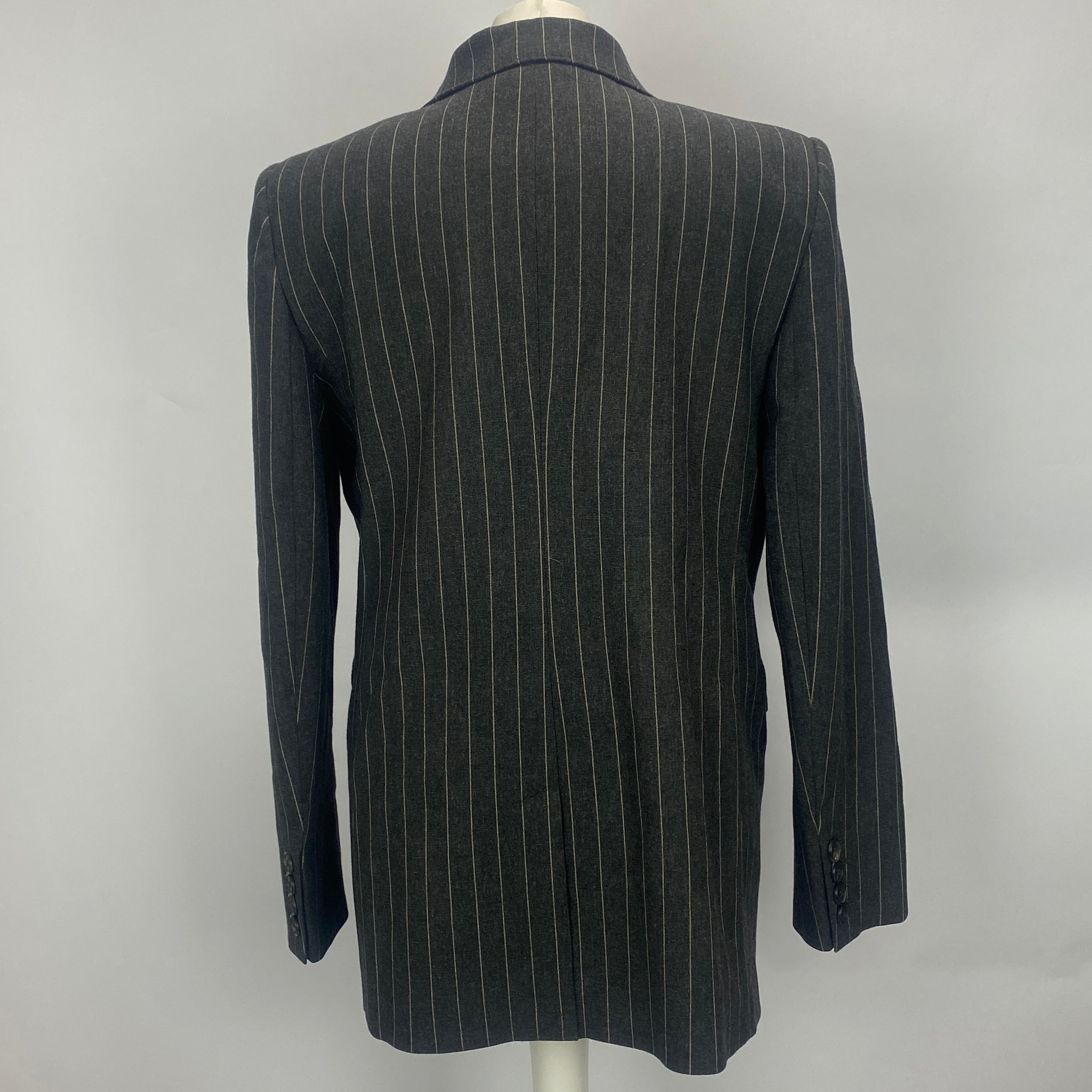 Me&Em New £350 Grey Pinstripe Sharp Shoulder Blazer M