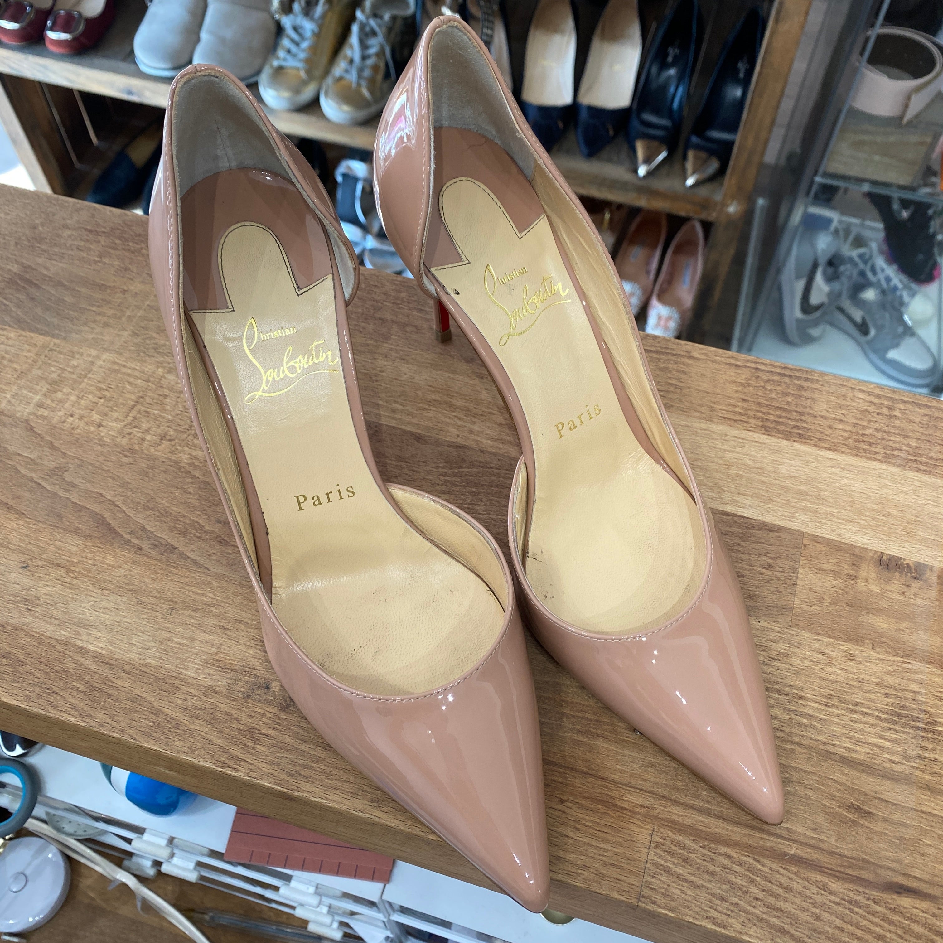 Christian Louboutin £720 Nude Iriza 85 Heels 37