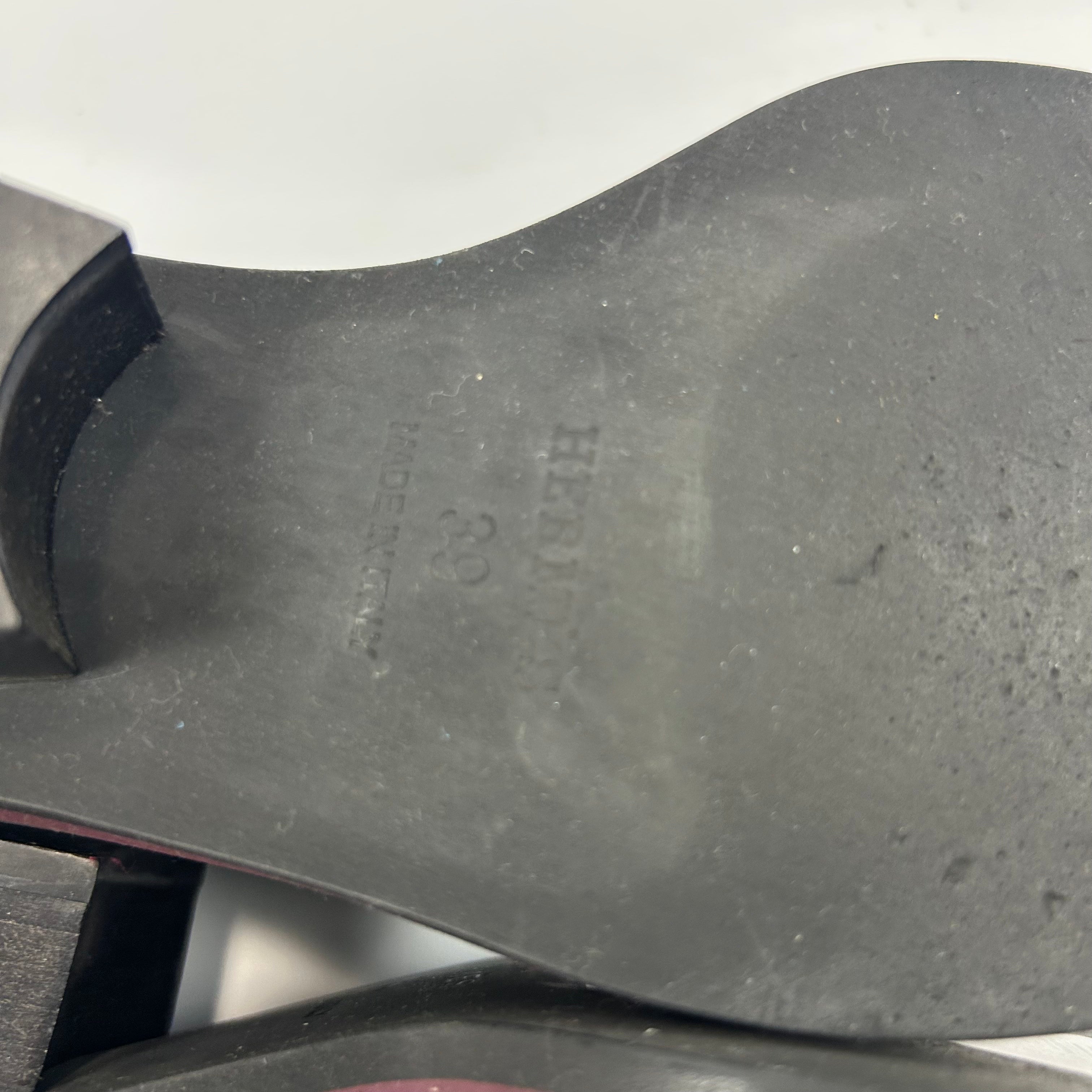 Hermes £820 Oxblood Leather Hour Block Heel Loafers 39