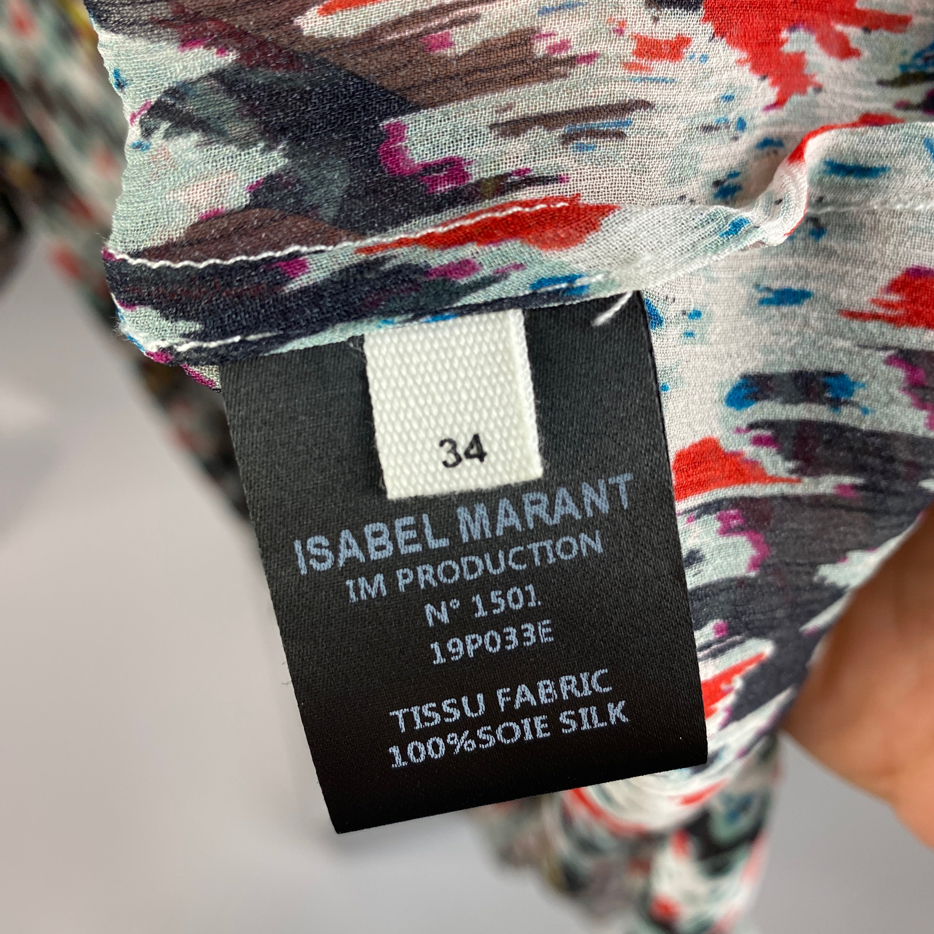Isabel Marant Etoile New Ikat Print Silk Chiffon Maxi Dress XXS/XS