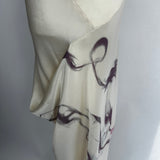 Alexander McQueen SS 2009 Smoke Print Oyster Silk Drape Gown XXS