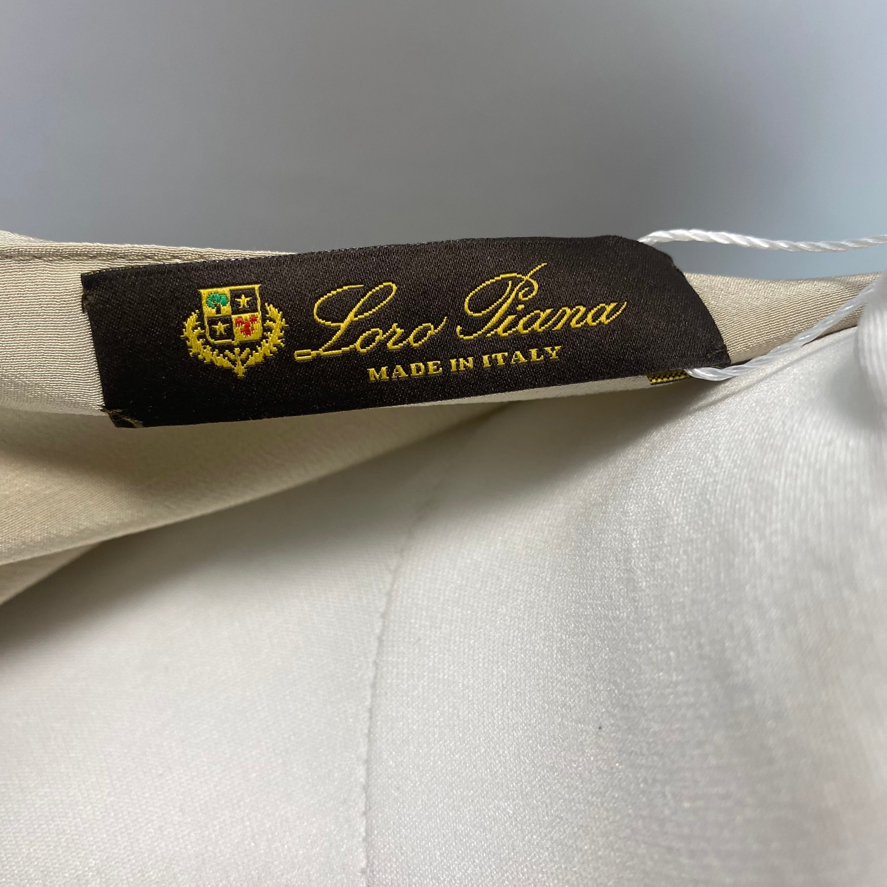 Loro Piana Fawn & Putty Panelled Silk Midi Dress M