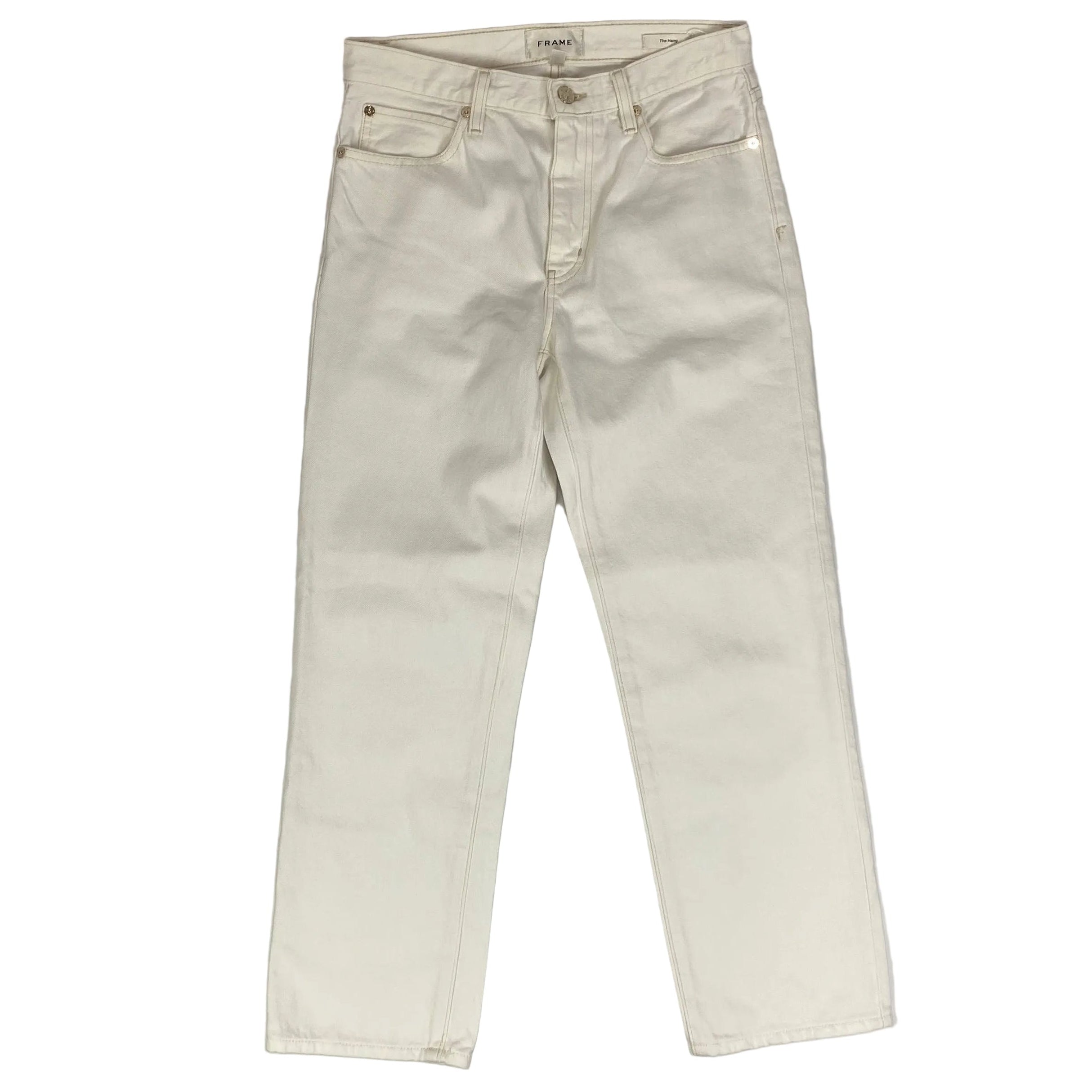 Frame £300 Ivory The Hang Crop Jeans 24