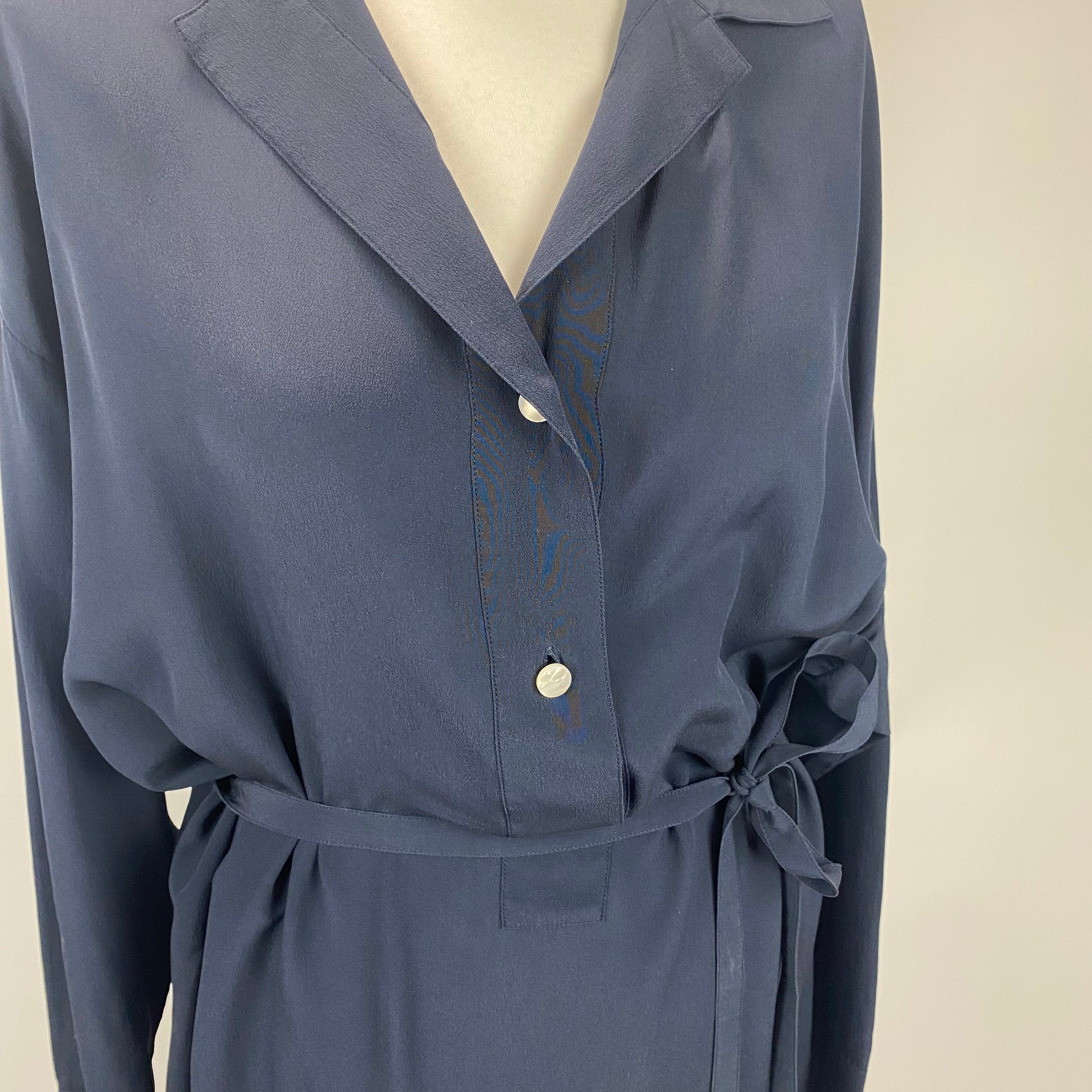 The Row Navy Silk Oversized Tunic Dress M/L/XL/XXL