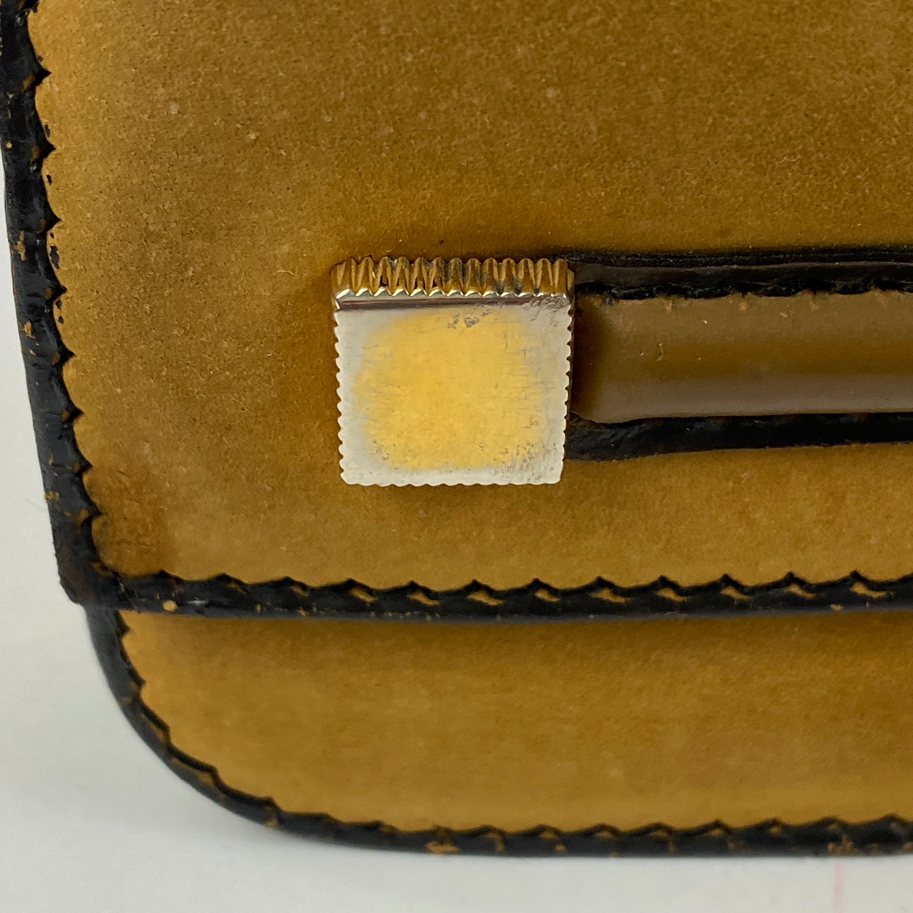 Loewe Camel Suede Flap Front Vintage Handbag