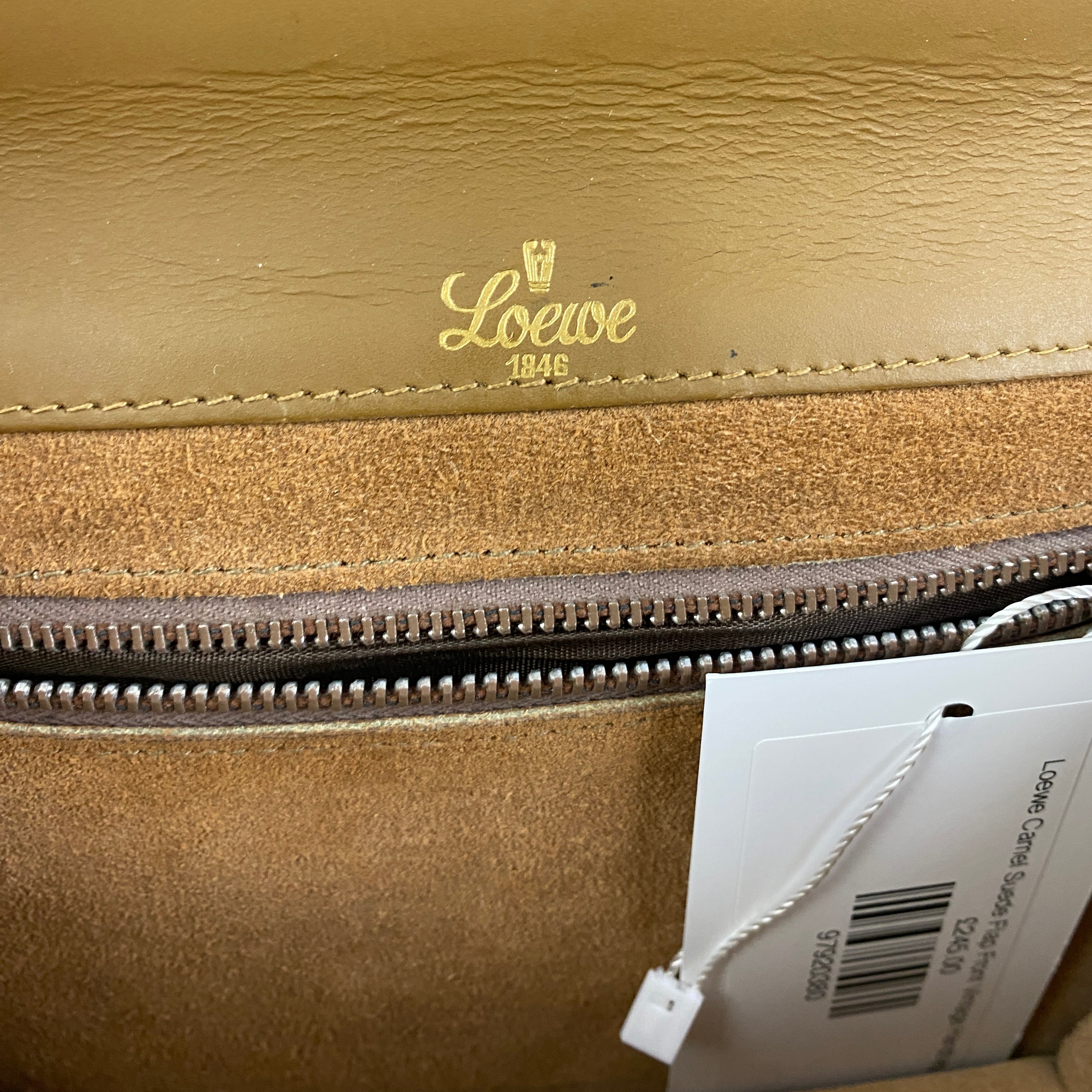 Loewe Camel Suede Flap Front Vintage Handbag