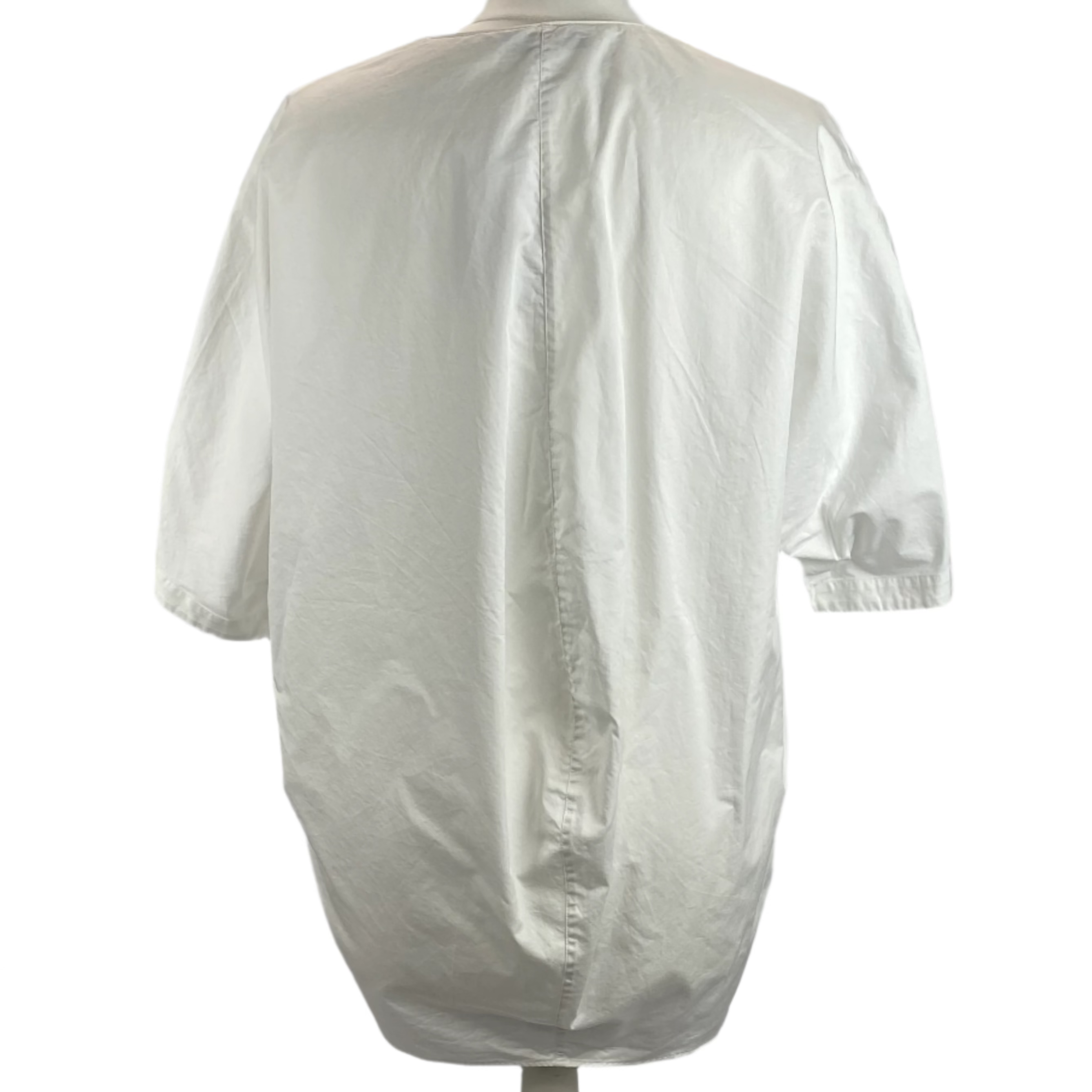 Tibi Crisp White Poplin Cotton V Neck Top S/M