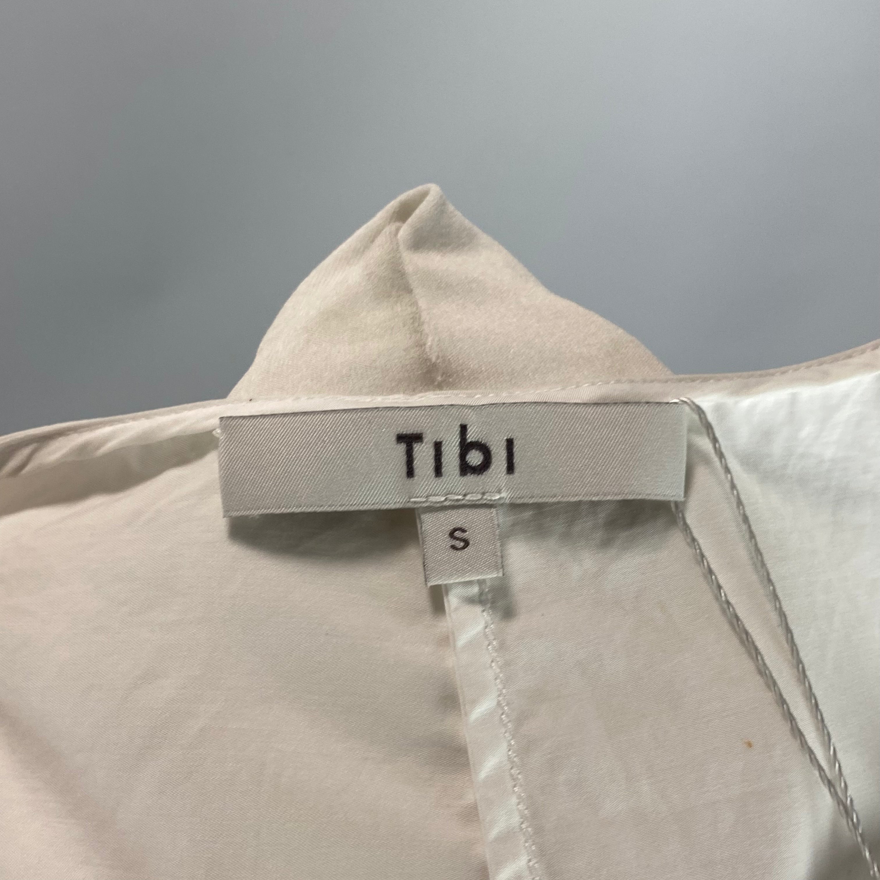 Tibi Crisp White Poplin Cotton V Neck Top S/M