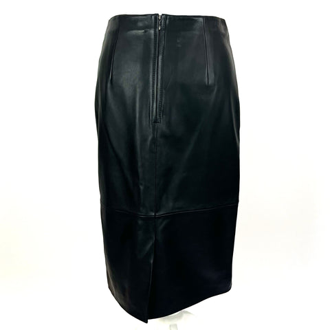 Hugo Boss New Black Lambs Leather Pencil Skirt XS