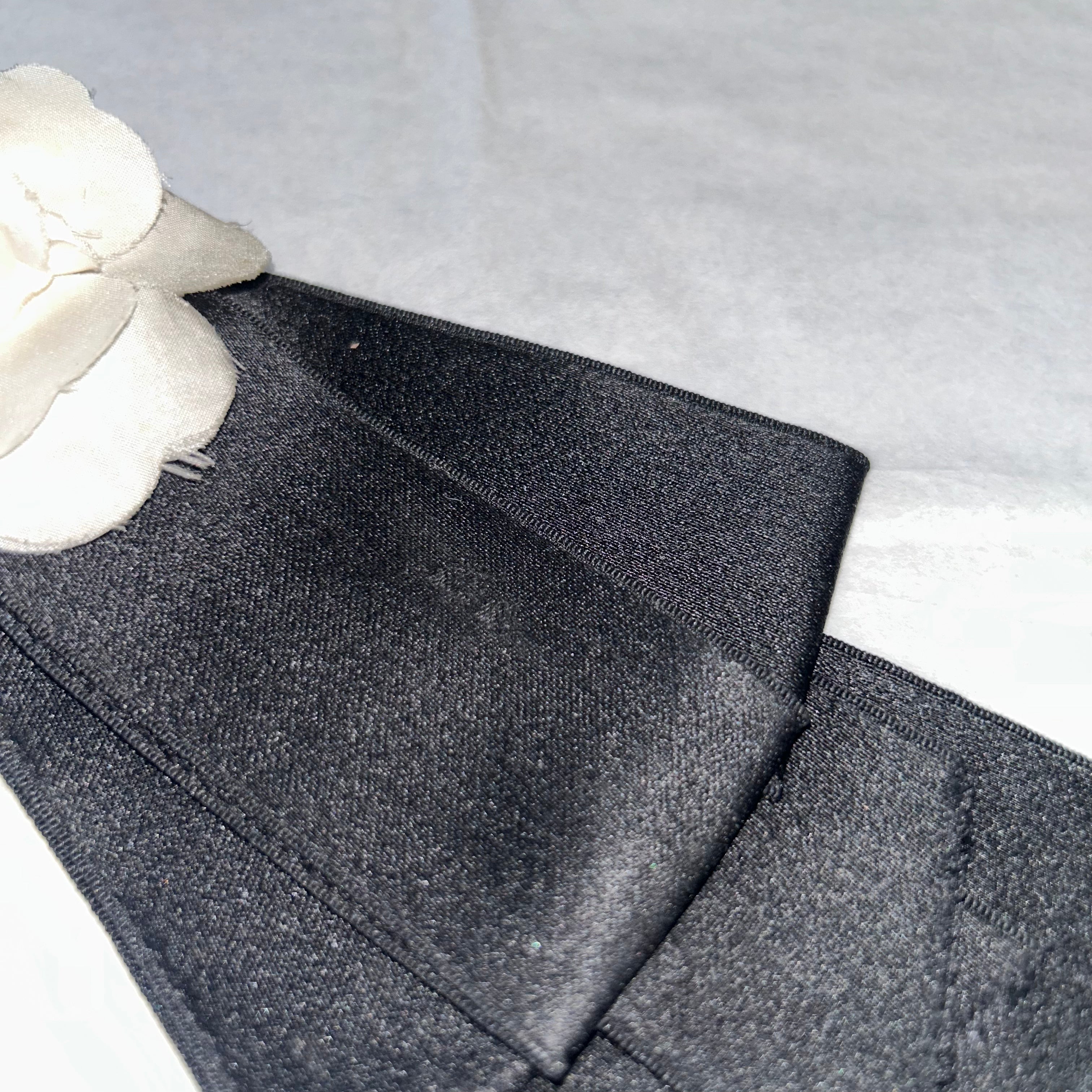 Chanel Black Silk & Cream Camellia Rare Brooch