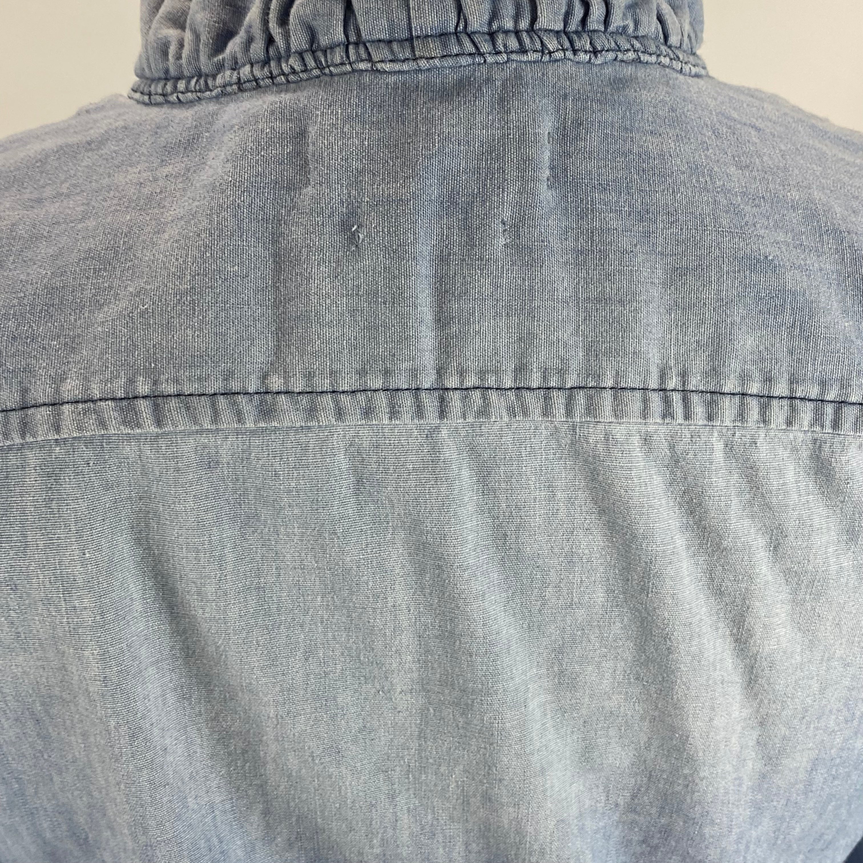 Isabel Marant Etoile Ruffle Trimmed Denim Shirt XS