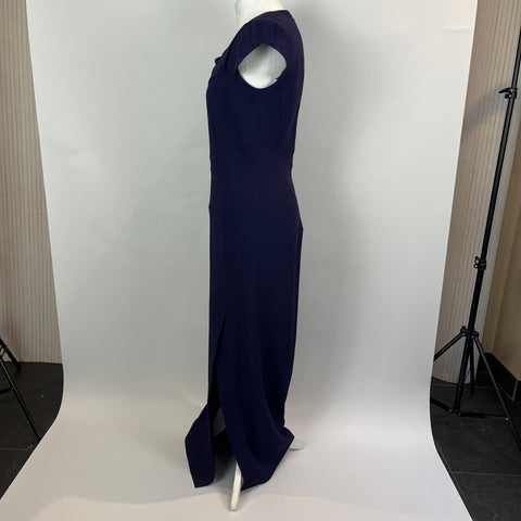 Roland Mouret Royal Purple Stretch Origami Gown L