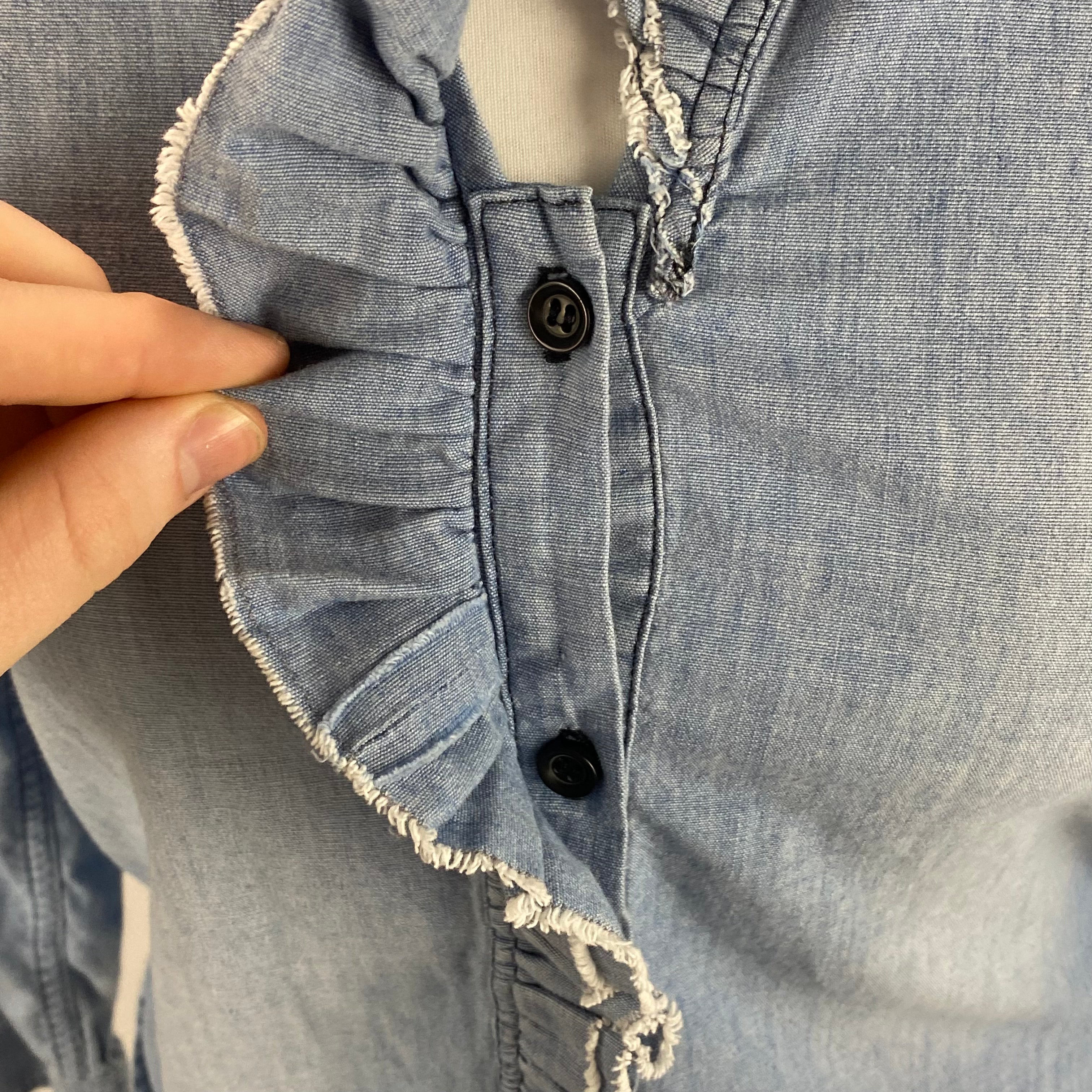 Isabel Marant Etoile Ruffle Trimmed Denim Shirt XS