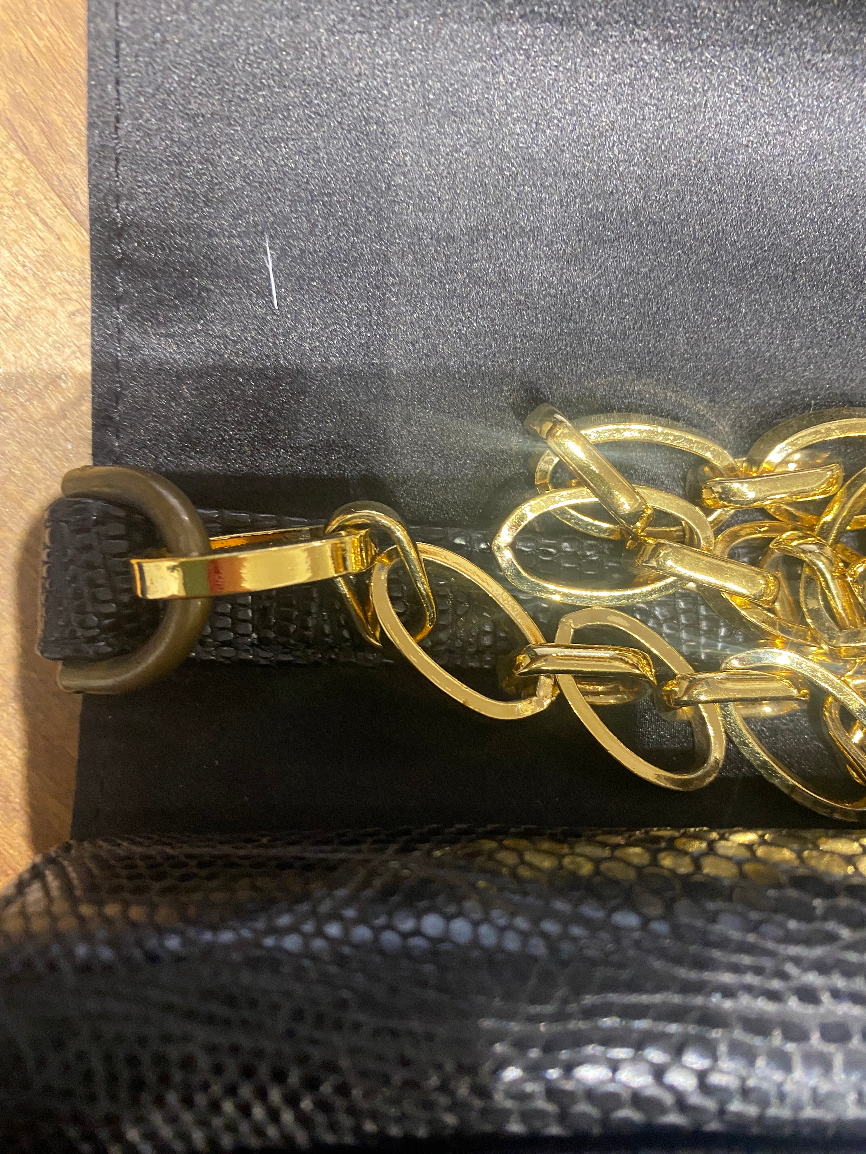 Lanvin £1390 Black Vintage Jesus Lizard Flap Small Handbag