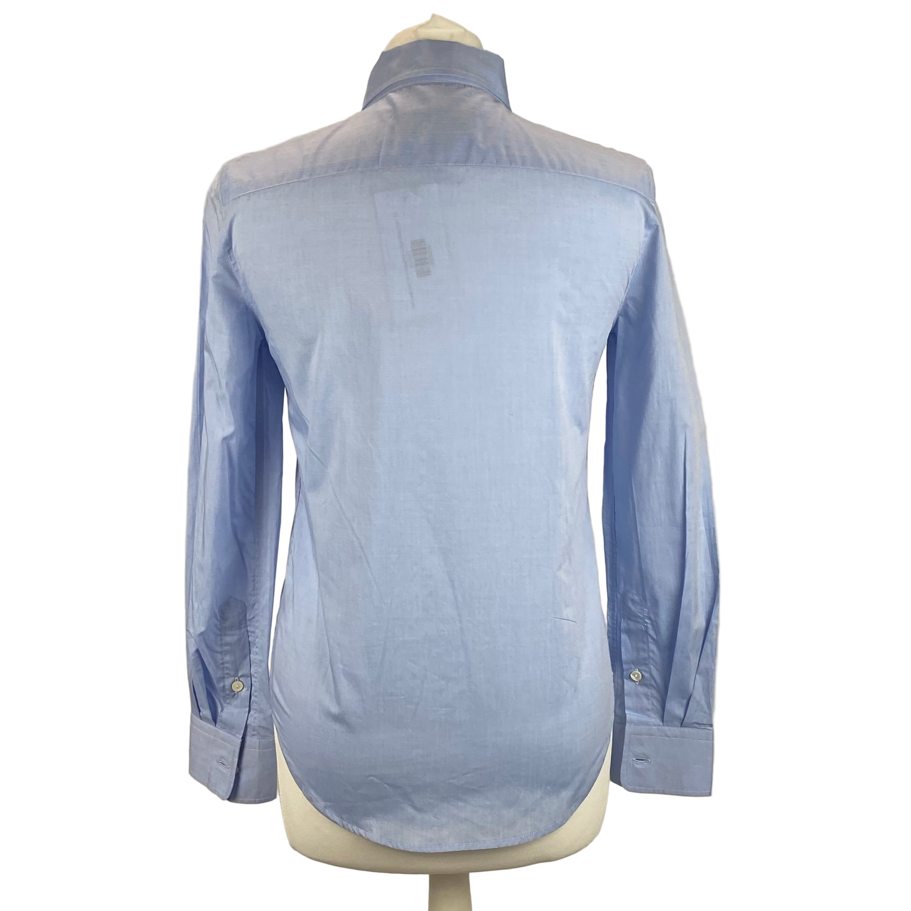 Nili Lotan New Blue Superfine Cotton Fitted Shirt XS