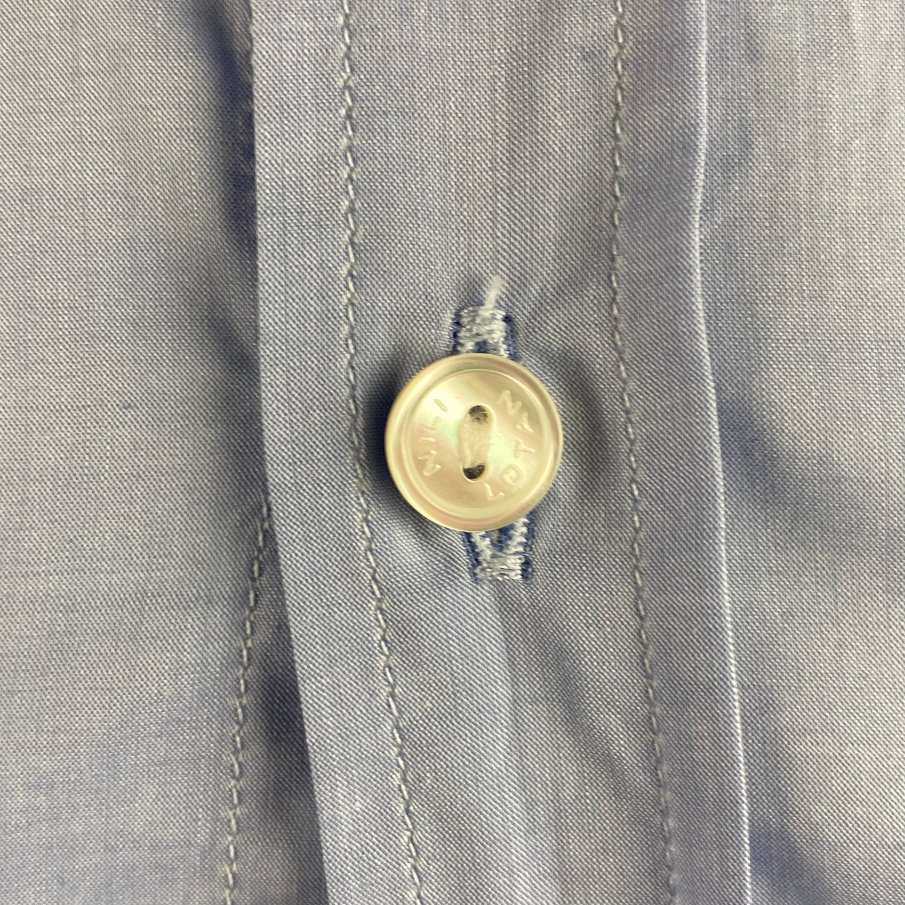 Nili Lotan New Blue Superfine Cotton Fitted Shirt XS