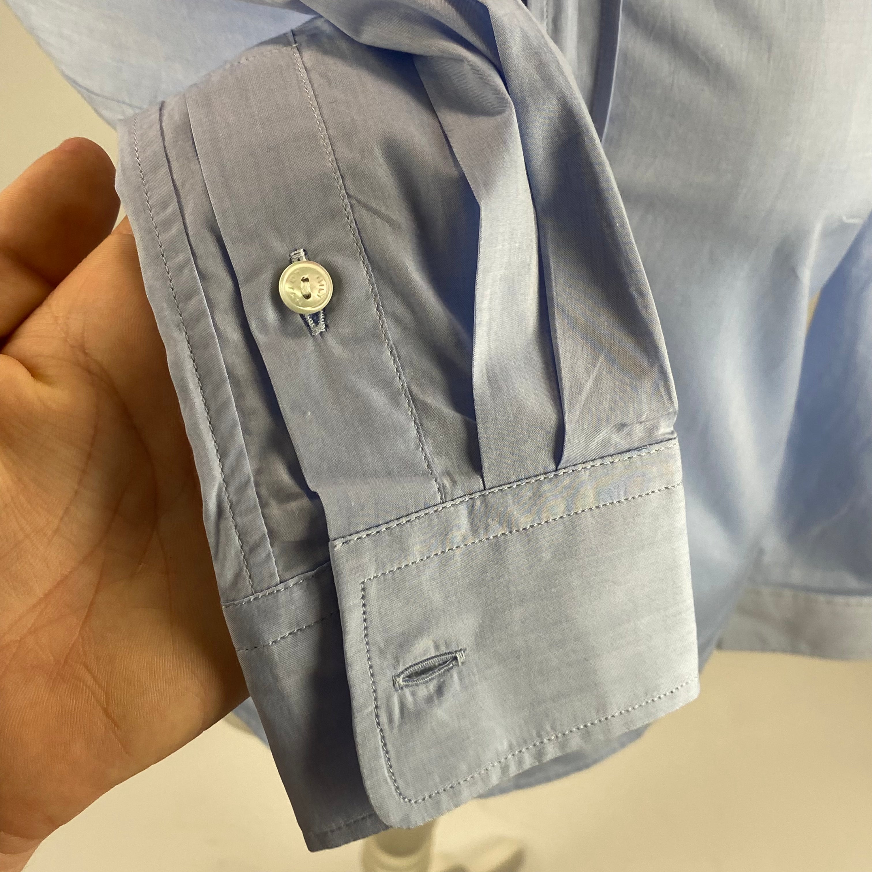 Nili Lotan New Blue Superfine Cotton Fitted Shirt XS