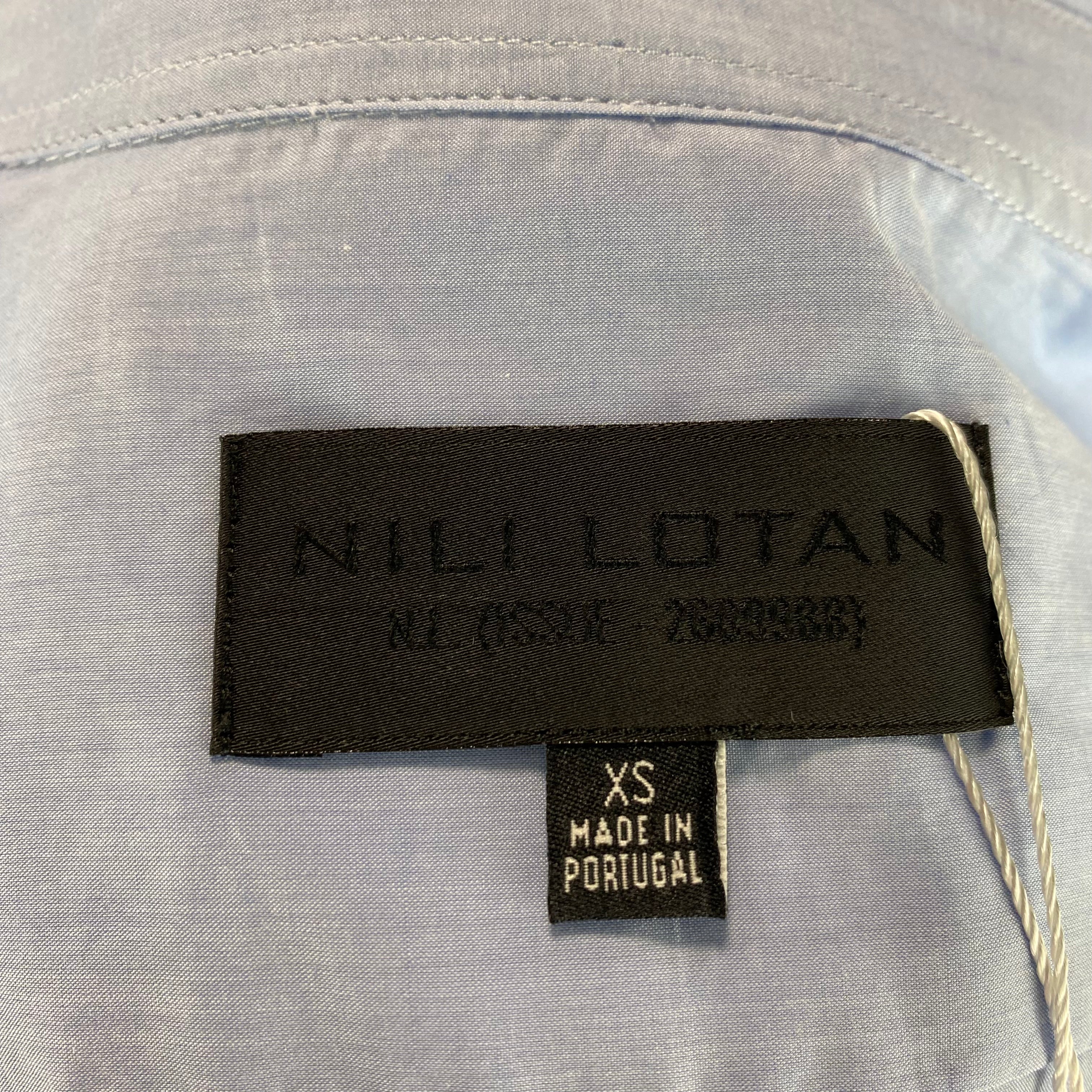 Nili Lotan New Blue Superfine Cotton Fitted Shirt XS