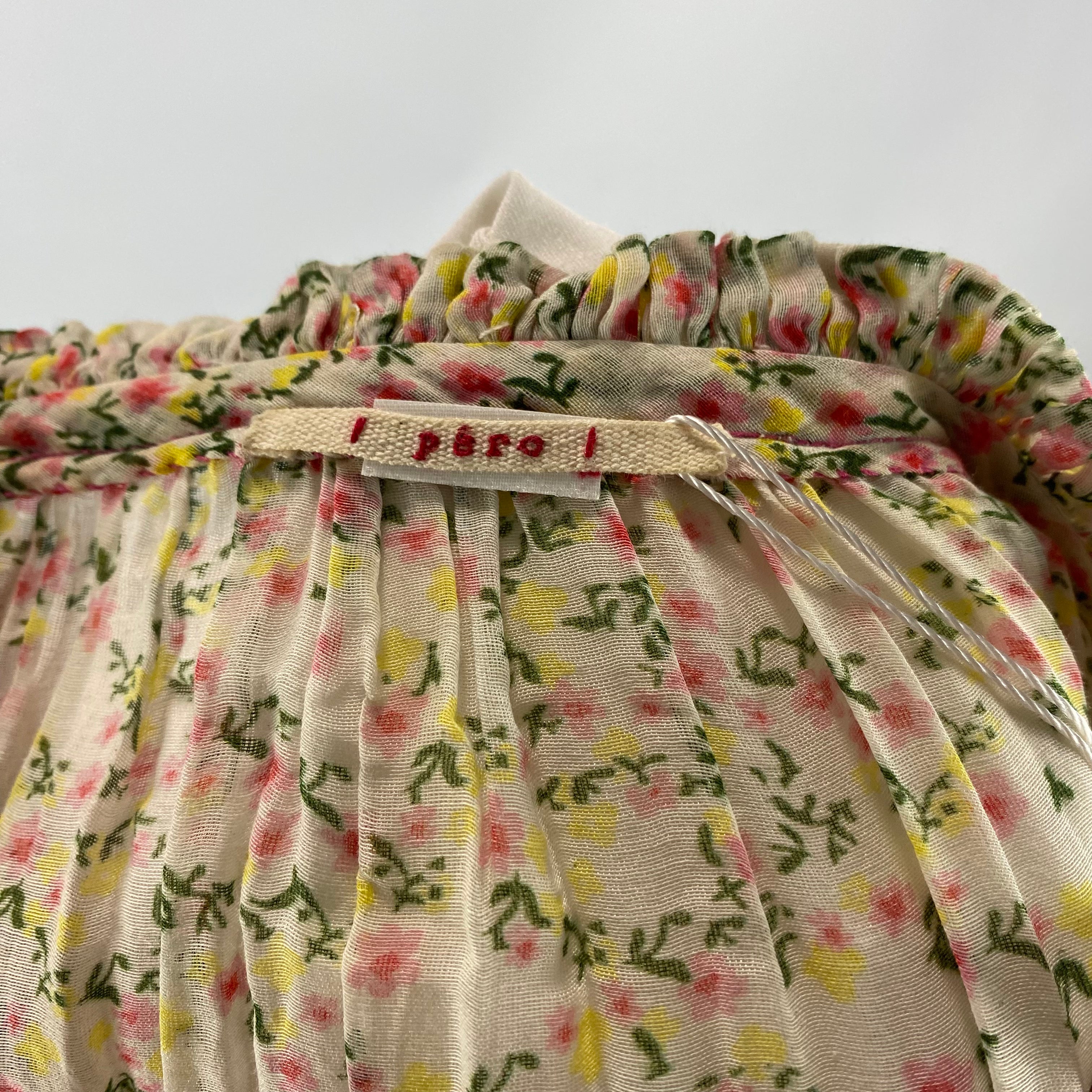 Pero £1200 Cream Ditzy Floral Silk & Cotton Maxi Dress S