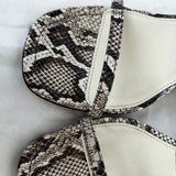 Rixo Brand New £245 Snakeskin Print Strappy Block Heel Ciervo Sandals 38