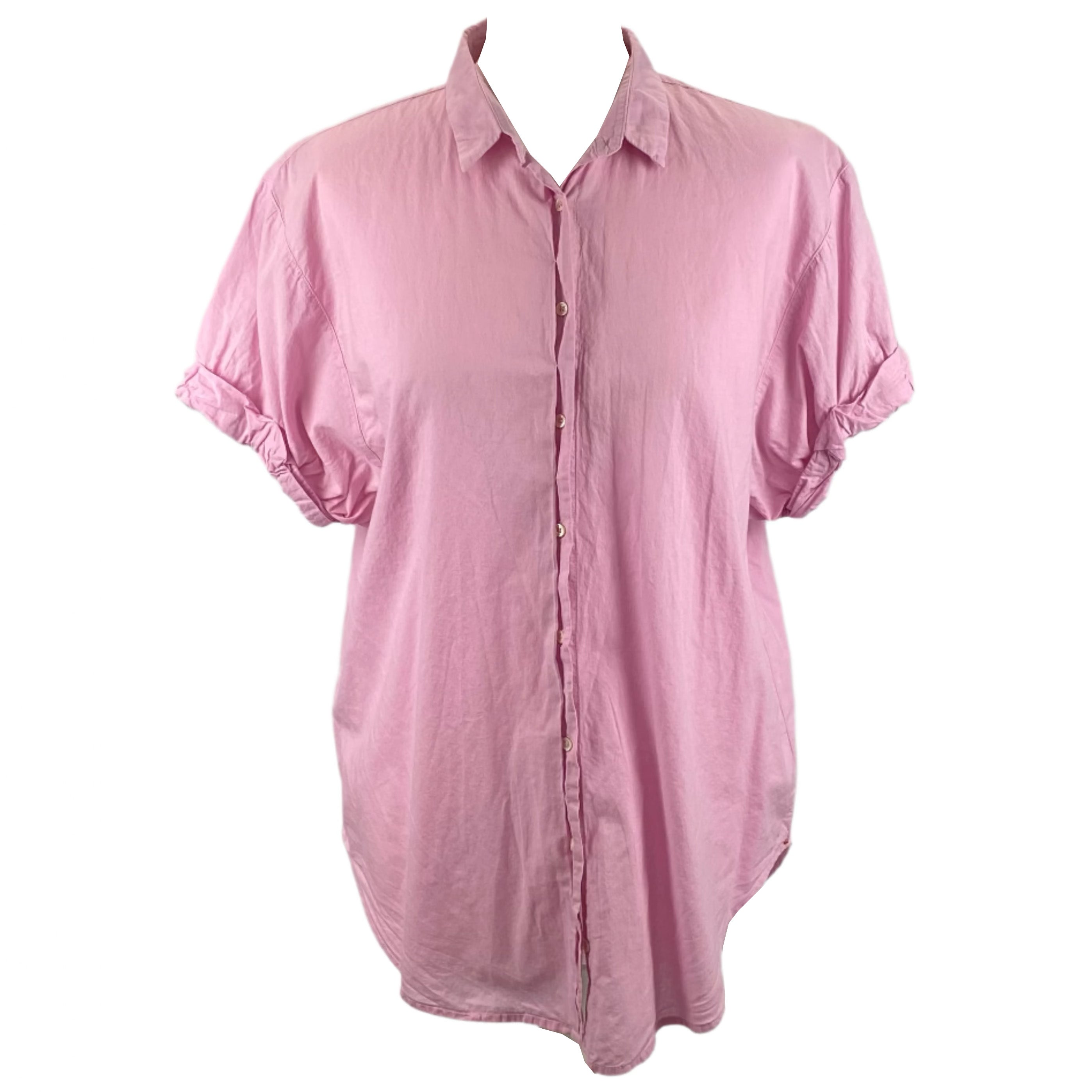 Xirena Sorbet Pink Cotton Short Sleeve Shirt S