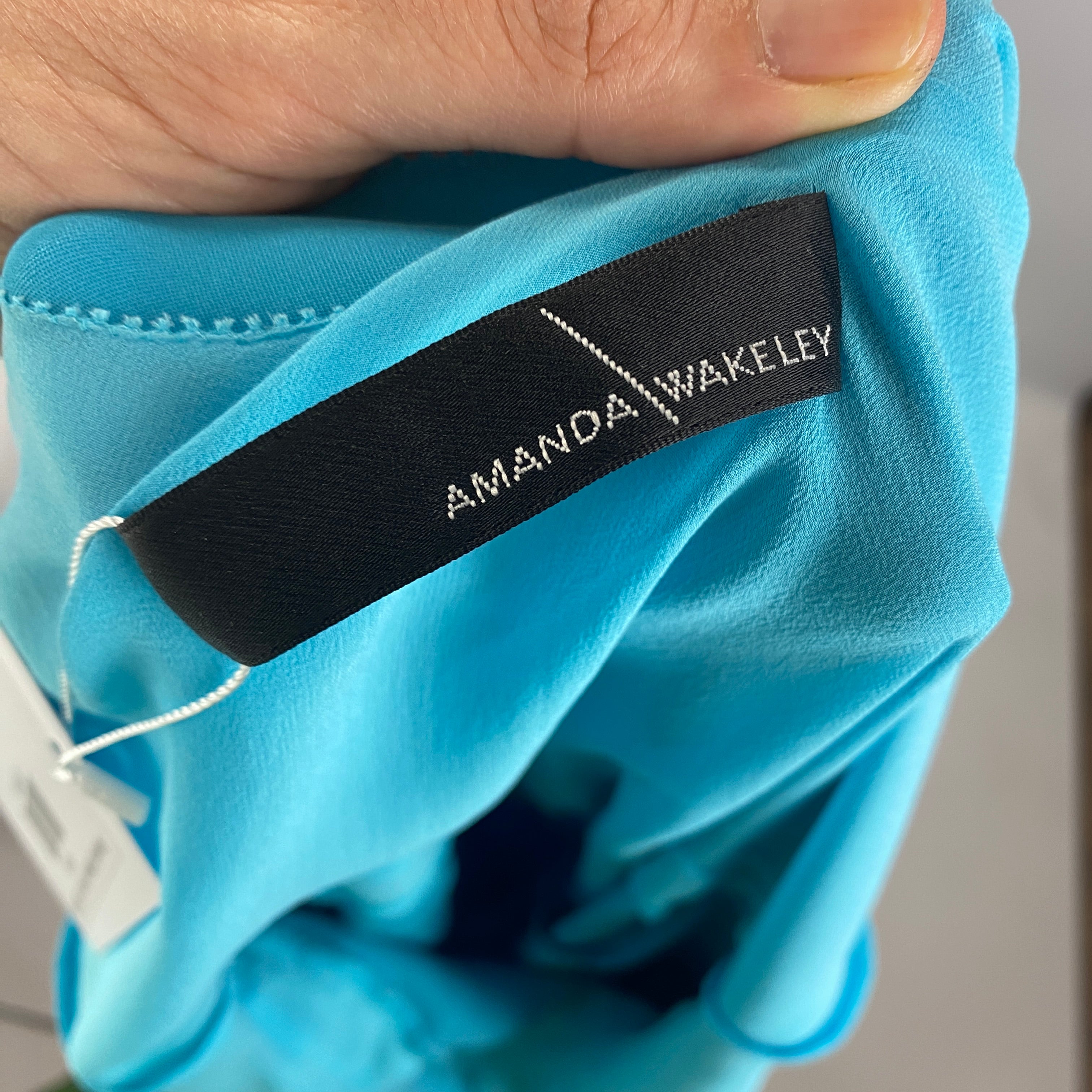 Amanda Wakeley Peacock Silk Slip Dress L