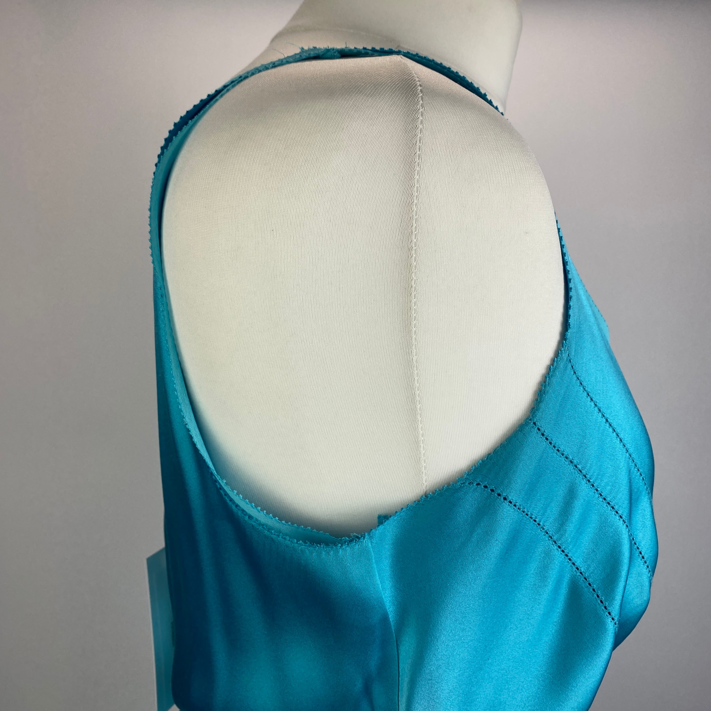 Amanda Wakeley Peacock Silk Slip Dress L