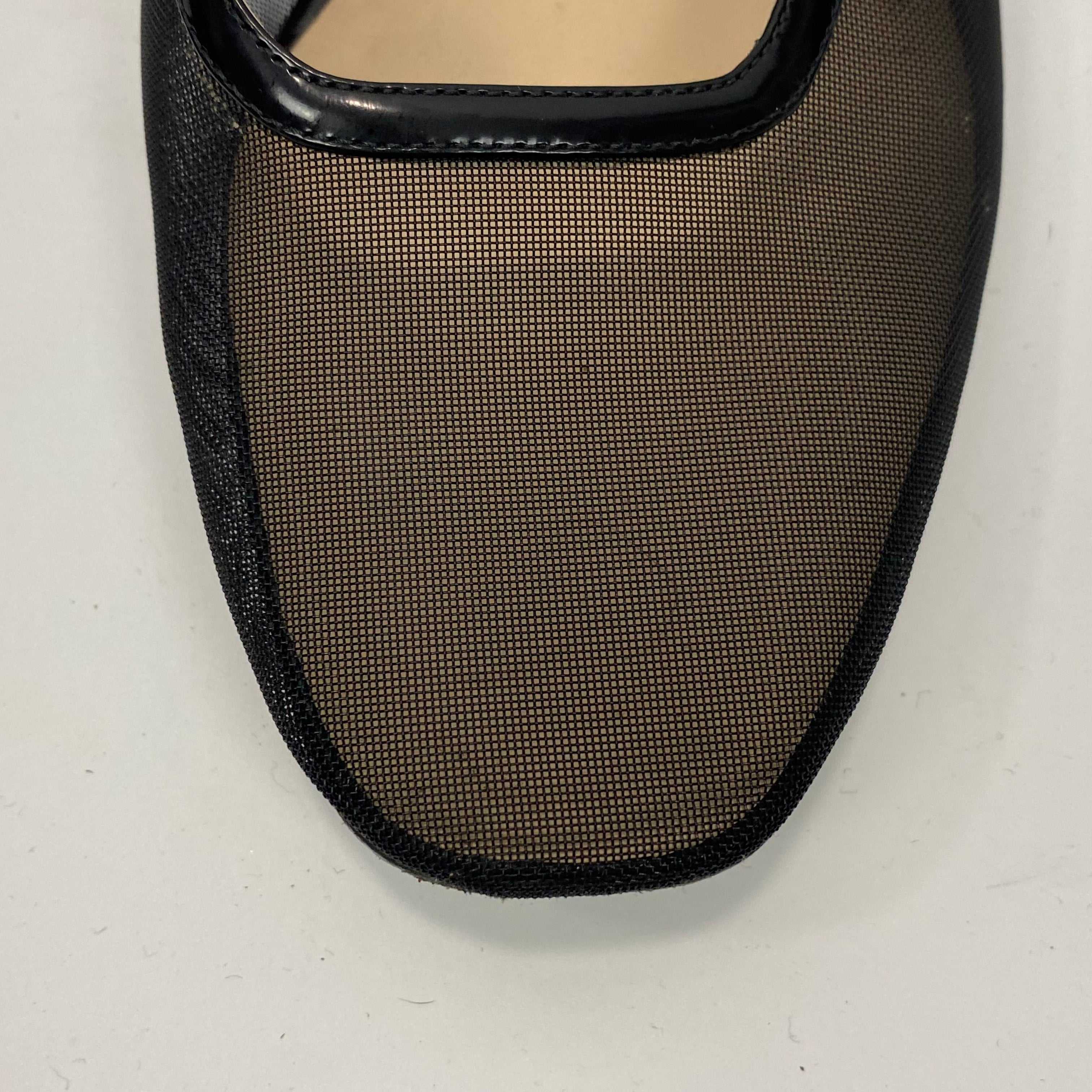 Le Monde Beryl £415 Black Netting Maryjane Flats 38.5