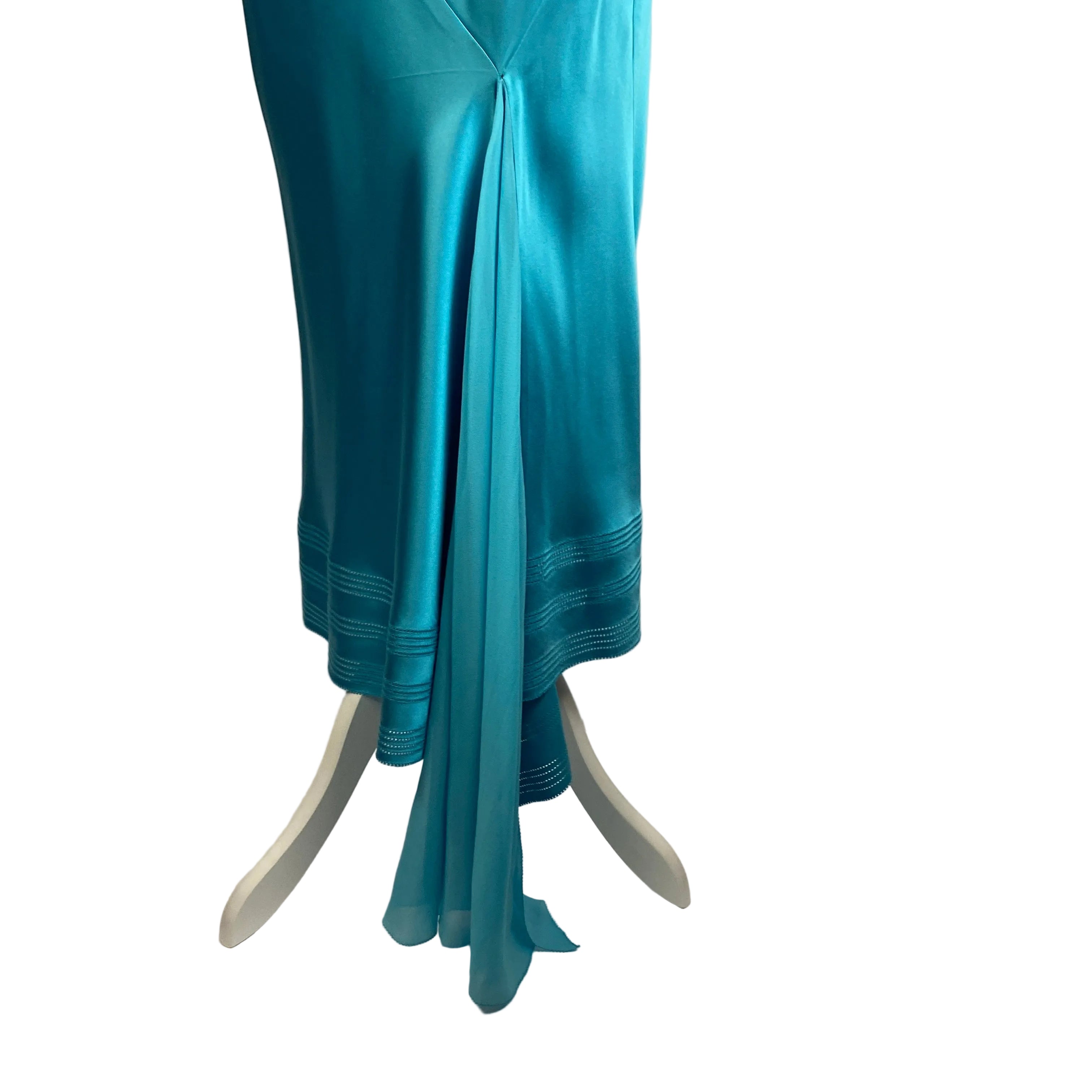 Amanda Wakeley Peacock Silk Slip Dress L