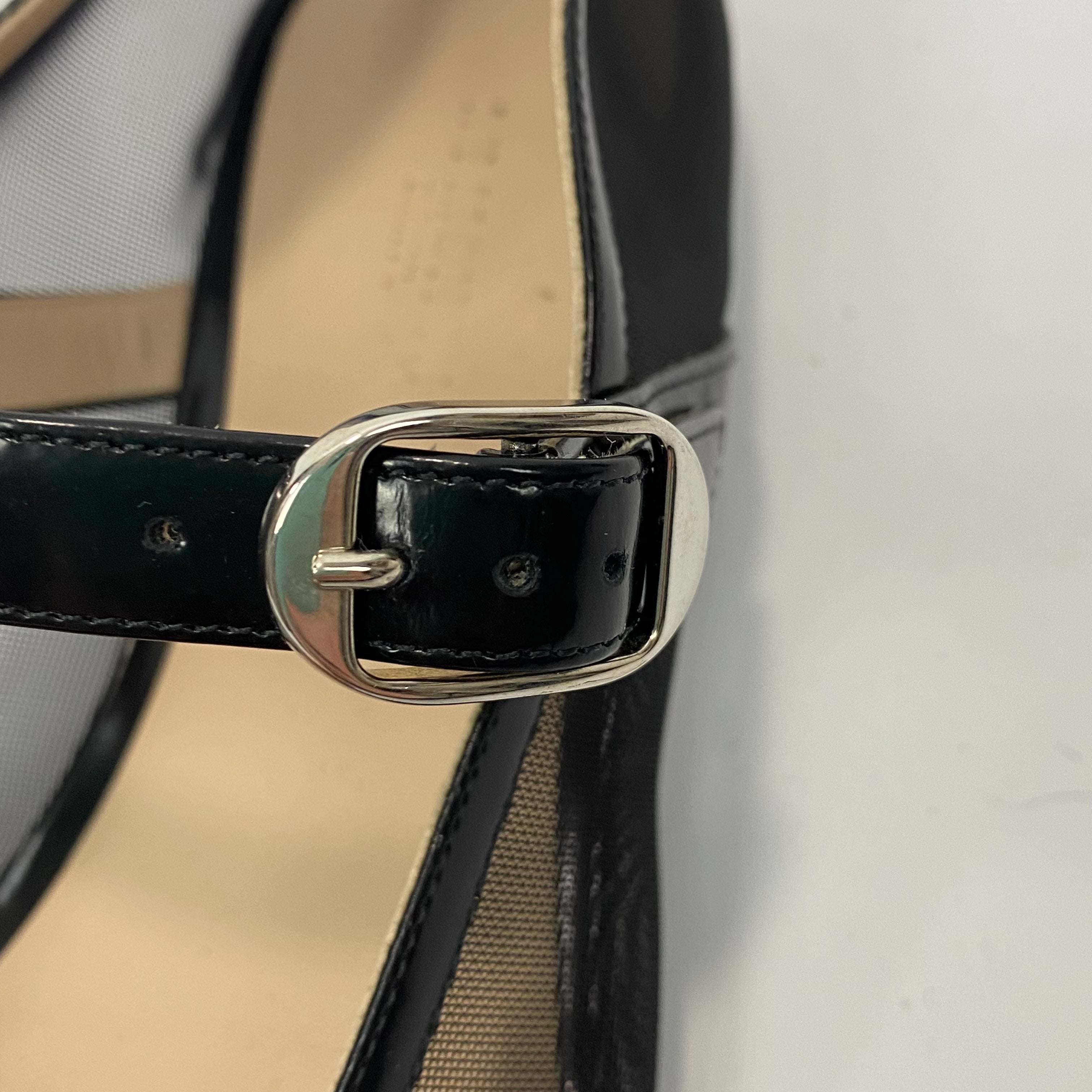 Le Monde Beryl £415 Black Netting Maryjane Flats 38.5