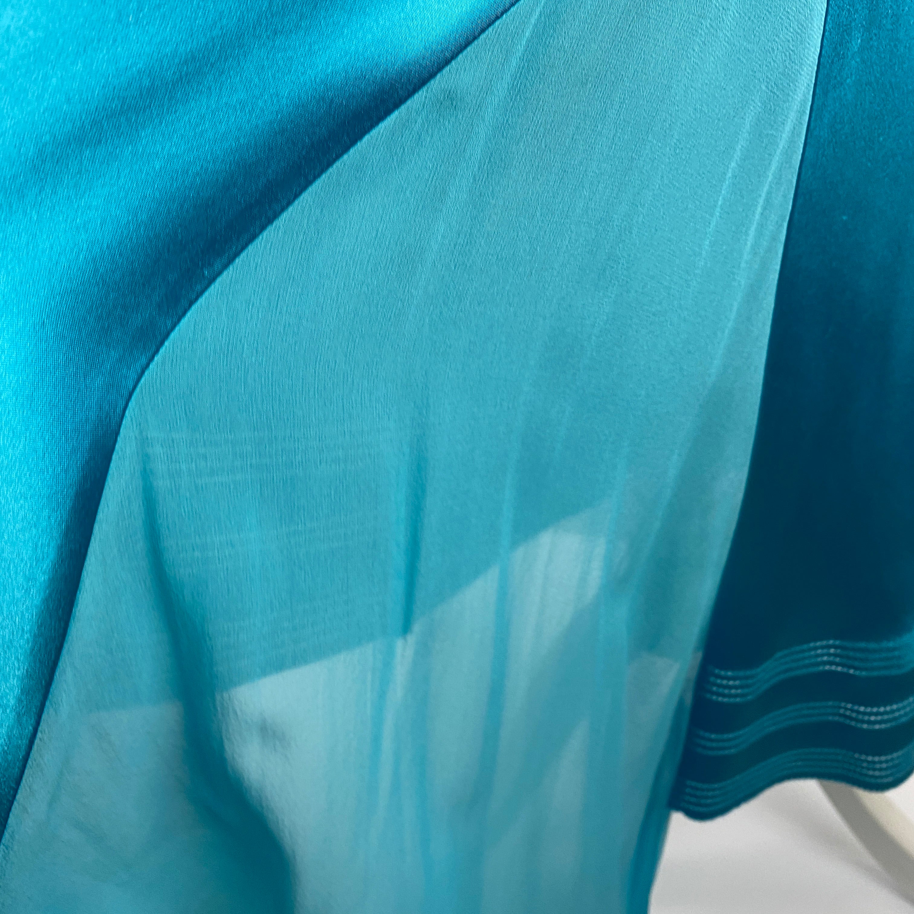 Amanda Wakeley Peacock Silk Slip Dress L