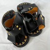 Isabel Marant £495 Black Leather Gladiator Sandals 37